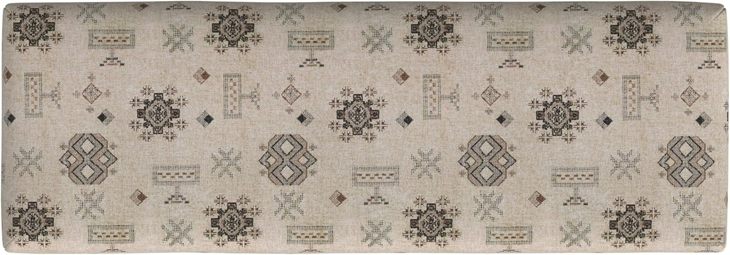 HomePop Oslo Decorative Bench -Cream Contemporary Global Pattern