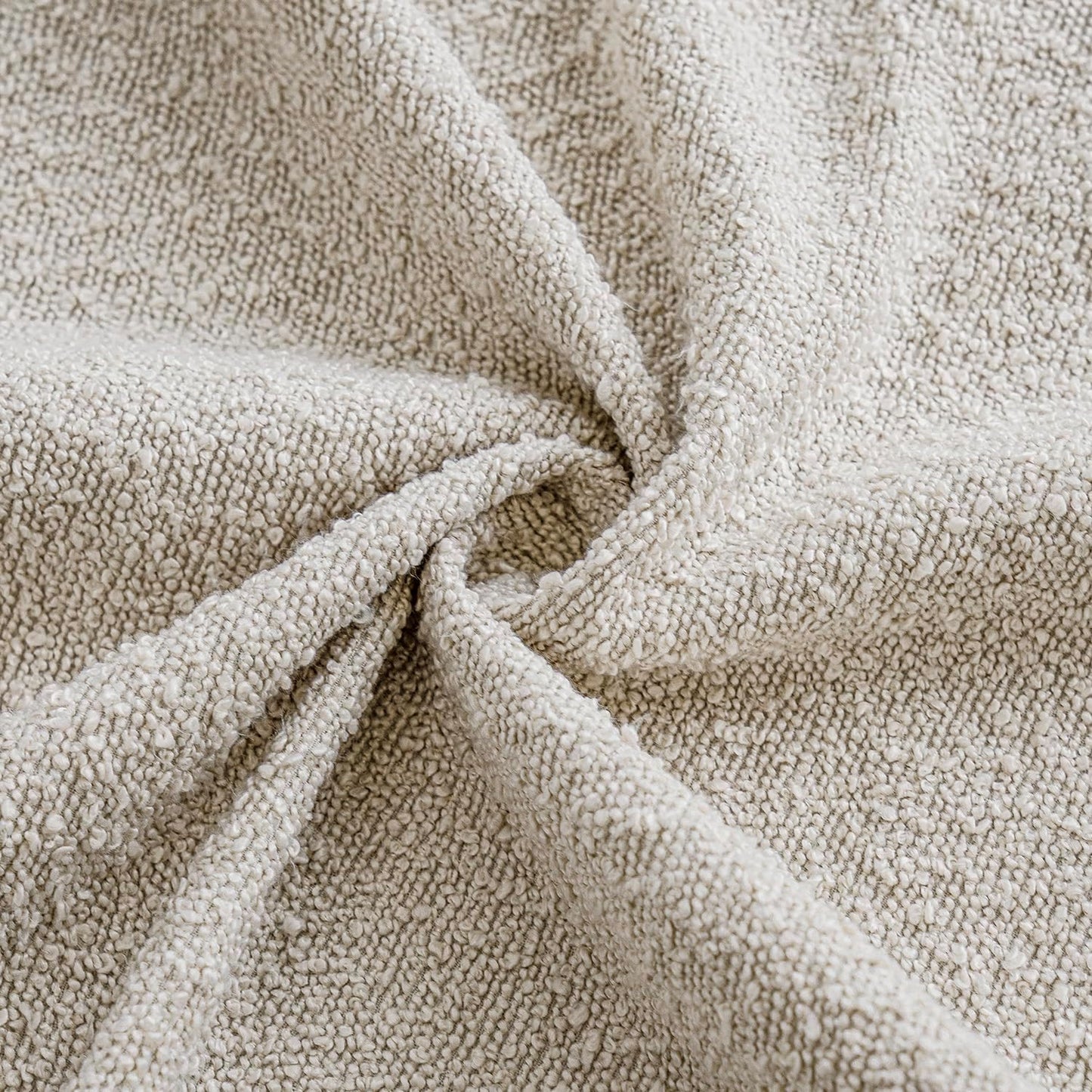 Foindtower Set of 2, Decorative Textured Boucle Throw Pillow Covers Accent Solid Pillow Cases Neutral Cozy Couch Cushion Case for Chair Sofa Bedroom Living Room Home Decor 16 x 16 Inch Ivory Beige