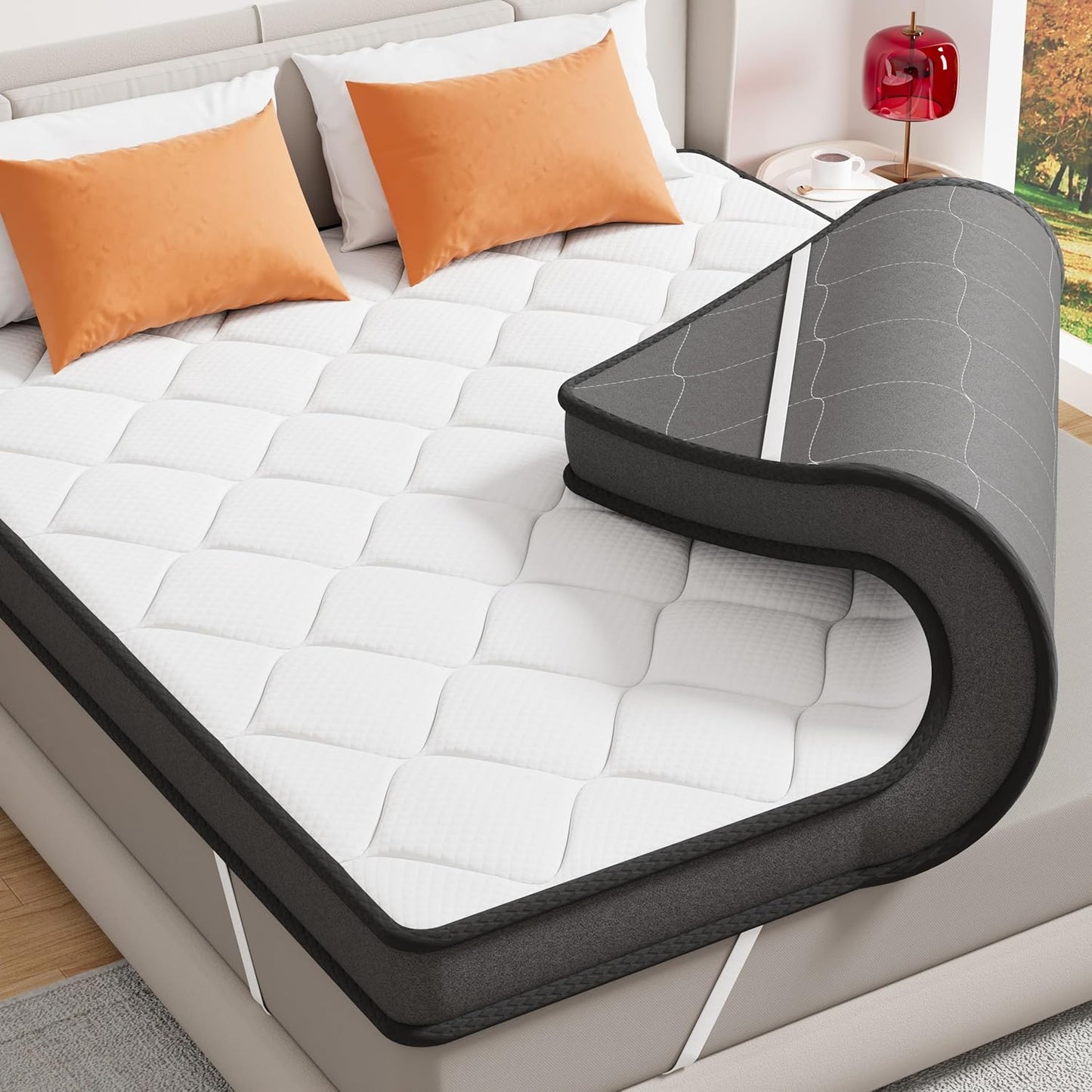 ELEMUSE 3 Inch Twin Memory Foam Mattress Topper, High Density Gel Foam Bed Toppers with Cooling Pillowtop for Back Pain Relief, Medium Firm Mattress Pad for Comfort Body Support