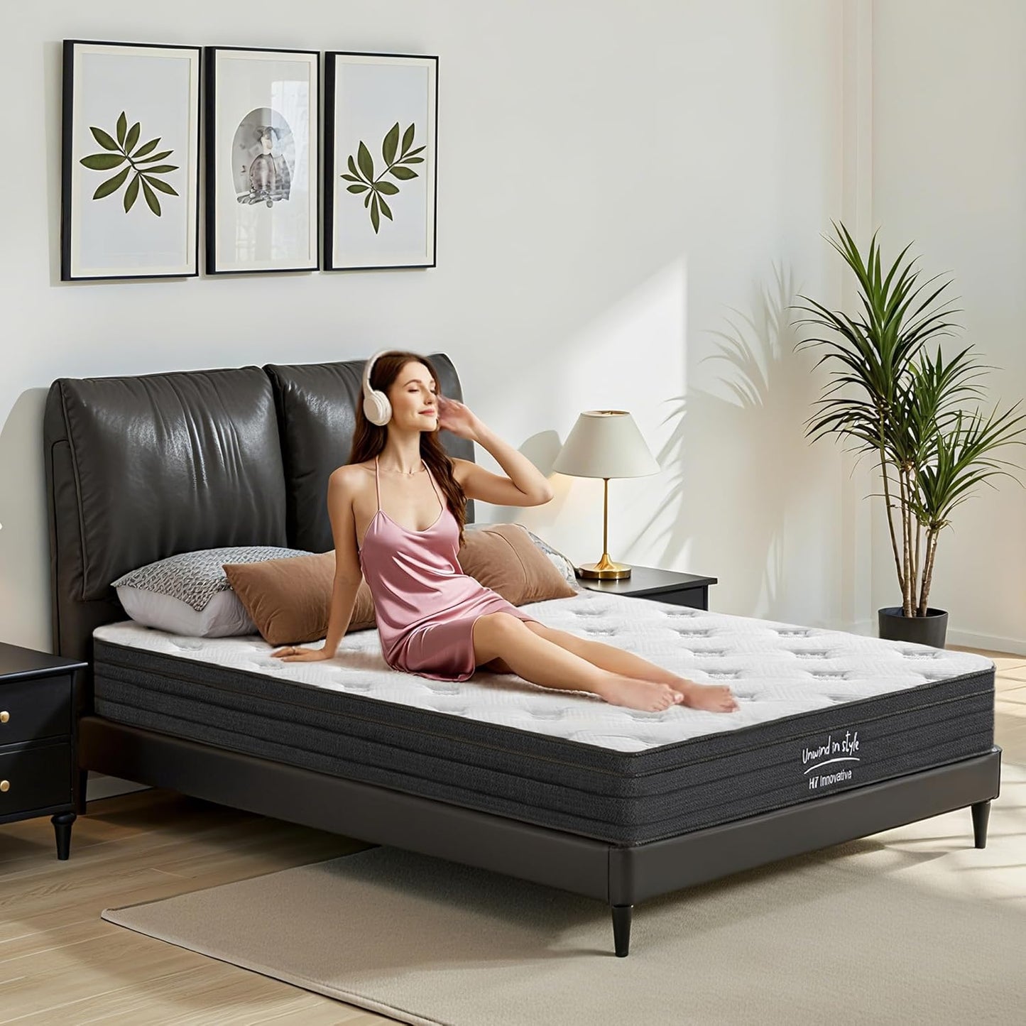 Full Size Mattress, 12 Inch 5-Zone Pocket Spring Hybrid Mattress with Gel Memory Foam for Pressure Relief & Peaceful Sleep, Medium Firm, Mattress in a Box