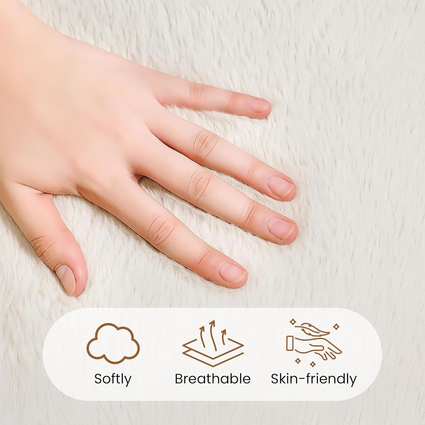 Bean Bag Chairs for Adults, Faux Fur Reading Chair with Petal Arm Rest Fluffy Comfy Chair for Bedroom, Living Room, Dorm, Game - White, Large, Low Support