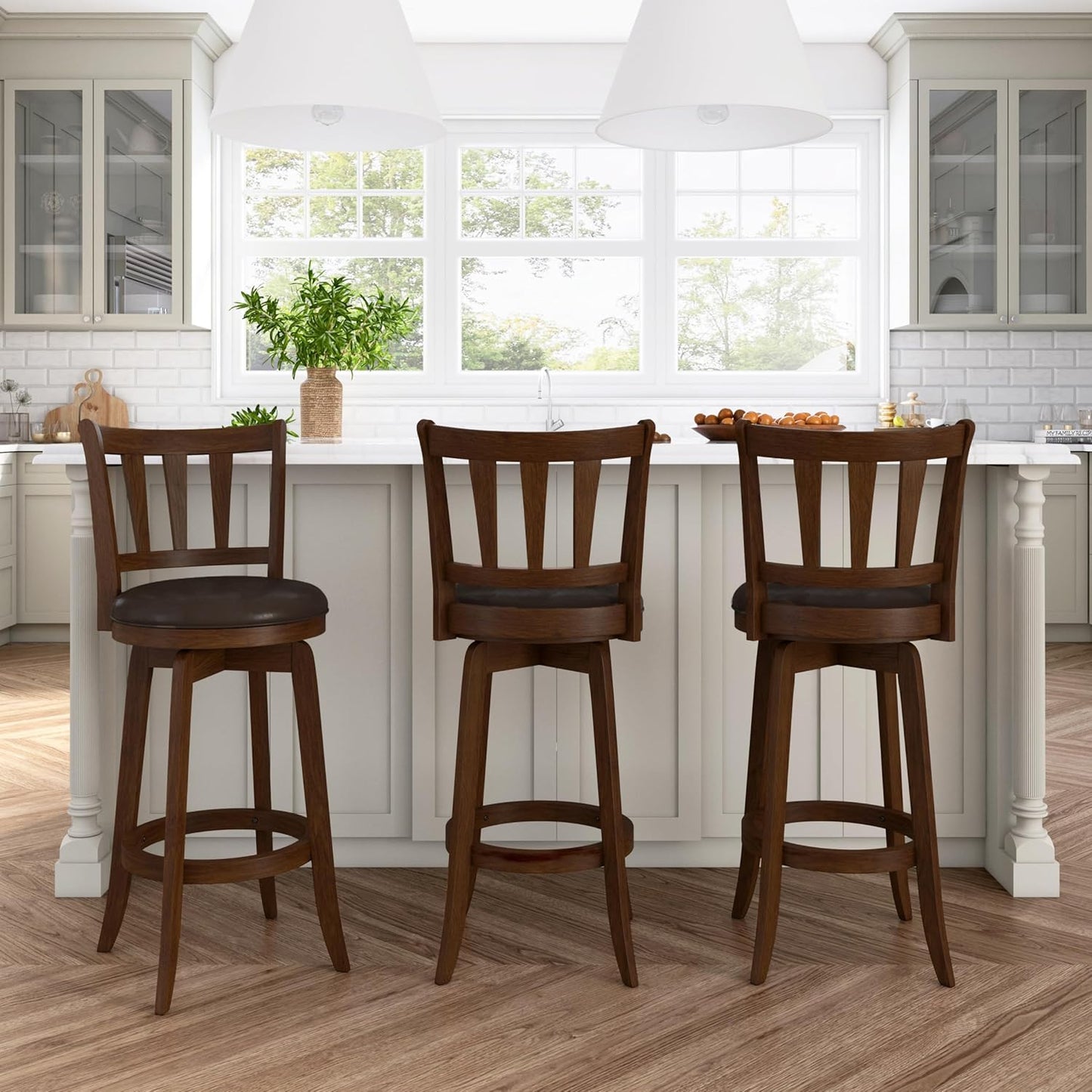 Hillsdale Presque Isle Swivel Stool, Bar Height, Cherry