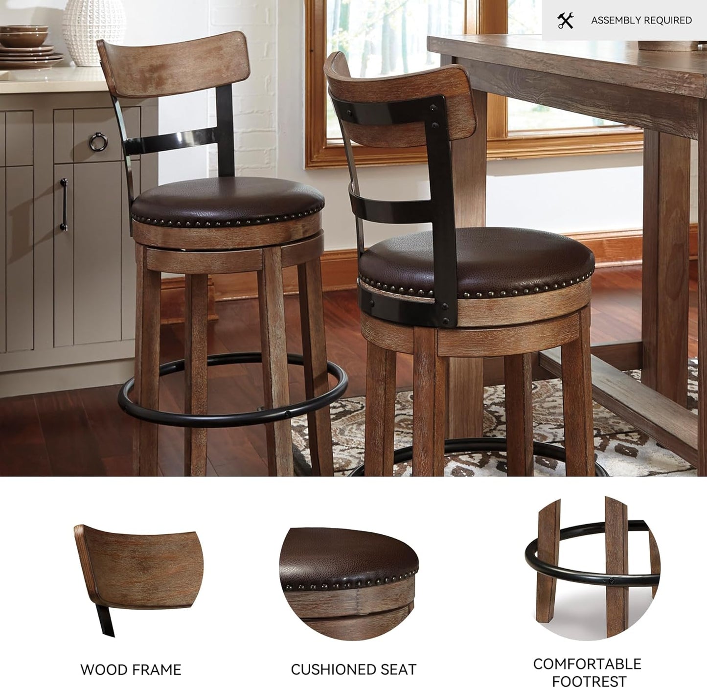 Signature Design by Ashley Pinnadel Barstool, Bar, Light Brown