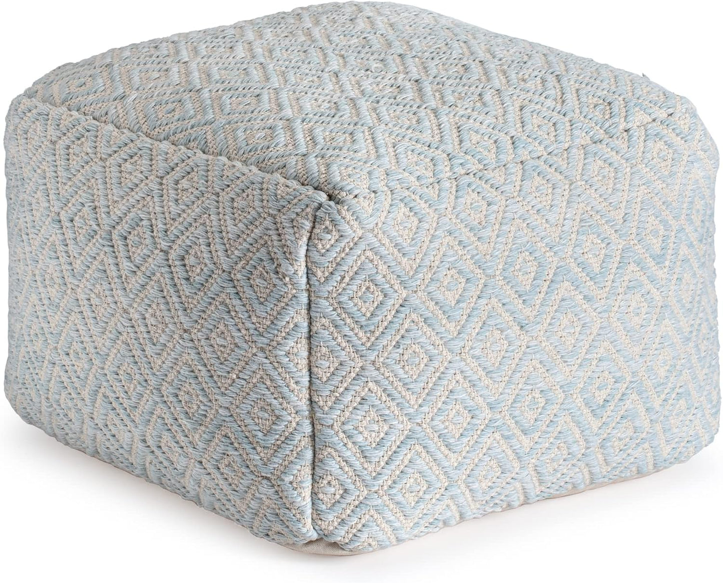 Anji Mountain 22"x22"x16" Handmade & Handcrafted Ottoman Pouf Comfortable Pouf Ottoman Foot Rest & Home Décor Accent for Living Room, Bedroom, Nursery, Kids Room, Patio
