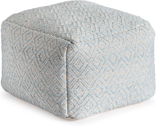 Anji Mountain 22"x22"x16" Handmade & Handcrafted Ottoman Pouf Comfortable Pouf Ottoman Foot Rest & Home Décor Accent for Living Room, Bedroom, Nursery, Kids Room, Patio