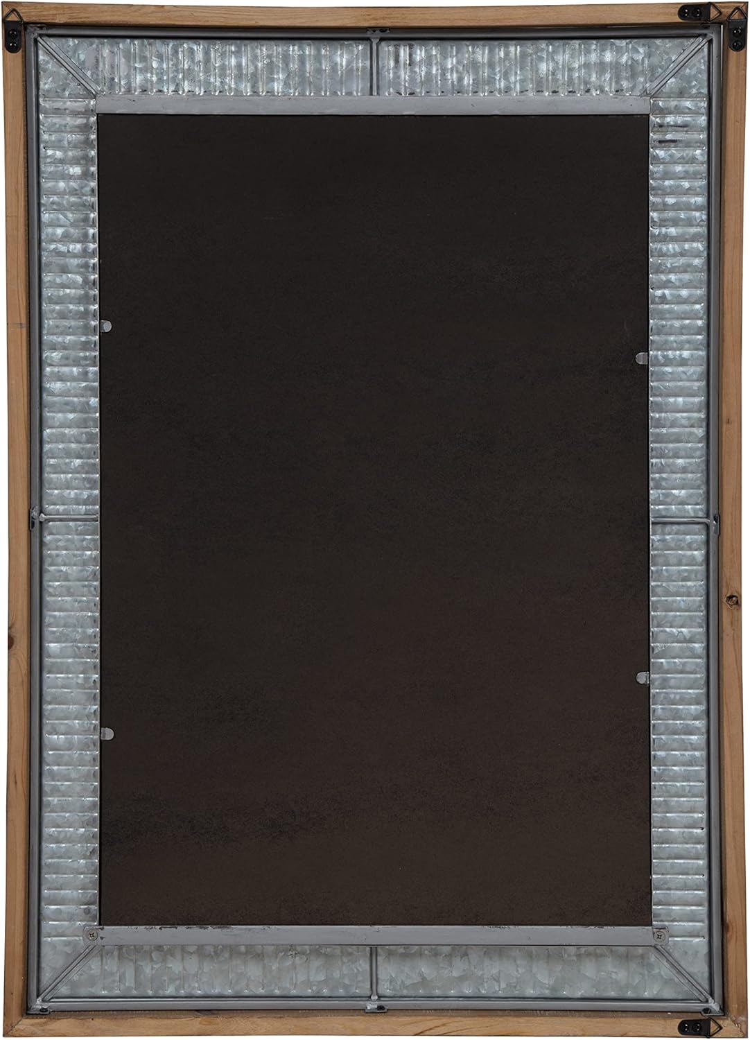 Kate and Laurel Deely Farmhouse Wood and Metal Wall Mirror, Rustic Brown