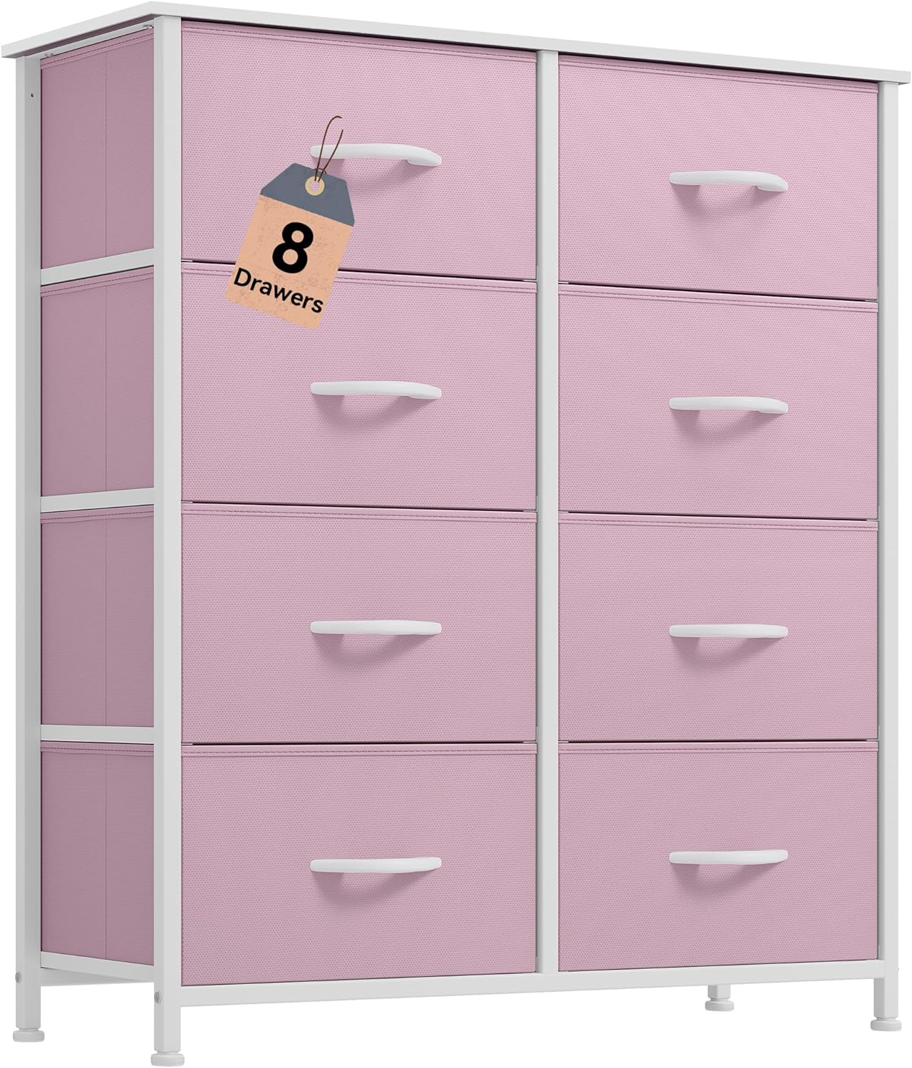 DWVO Fabric Dresser for Room, Tall Storage 8 Drawers, Black Dresser & Chest of Drawers, Storage Drawer Organizer for Closet, Living Room