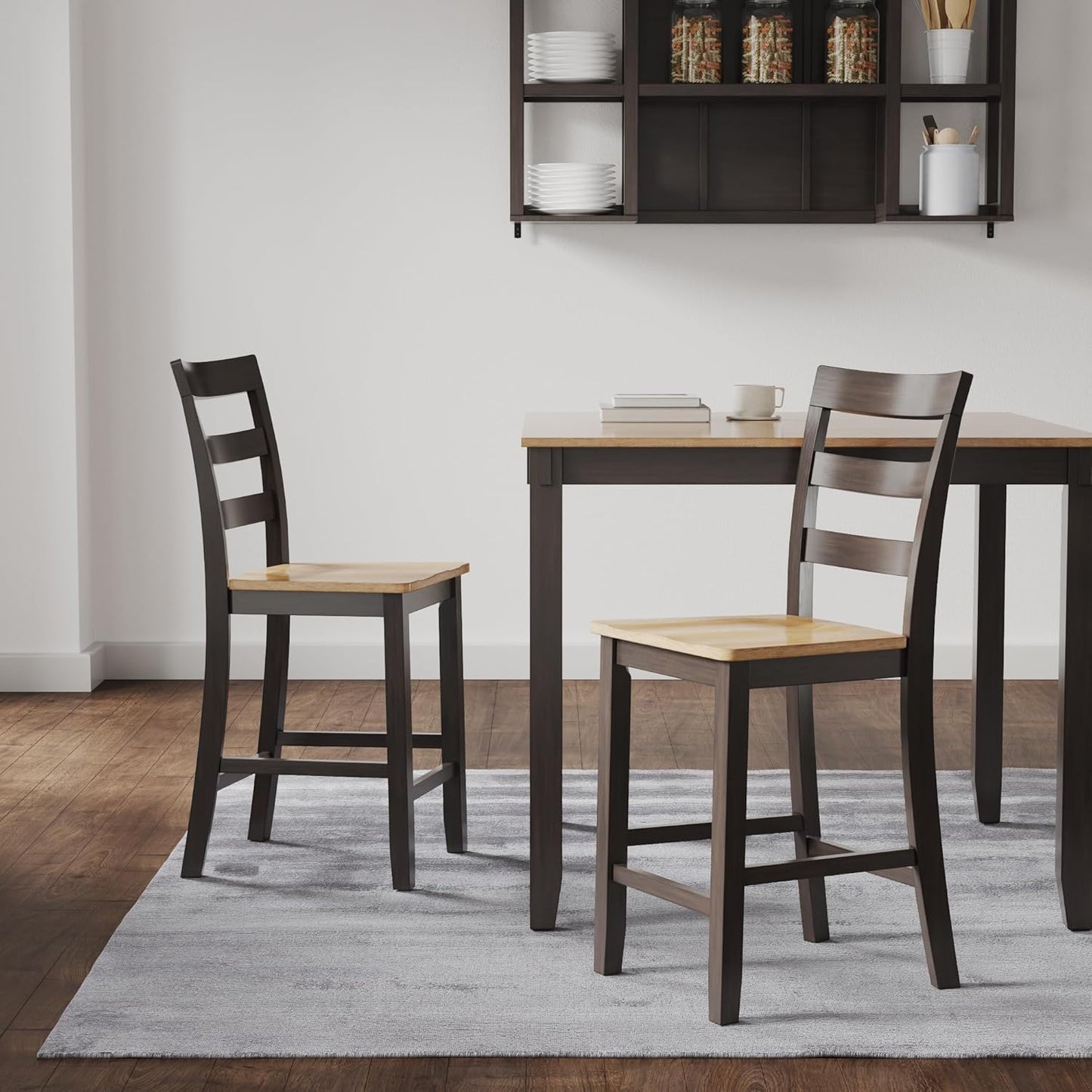 Signature Design by Ashley Gesthaven Solid Wood Frame Counter Height Barstool, Set of 2, Natural/Brown