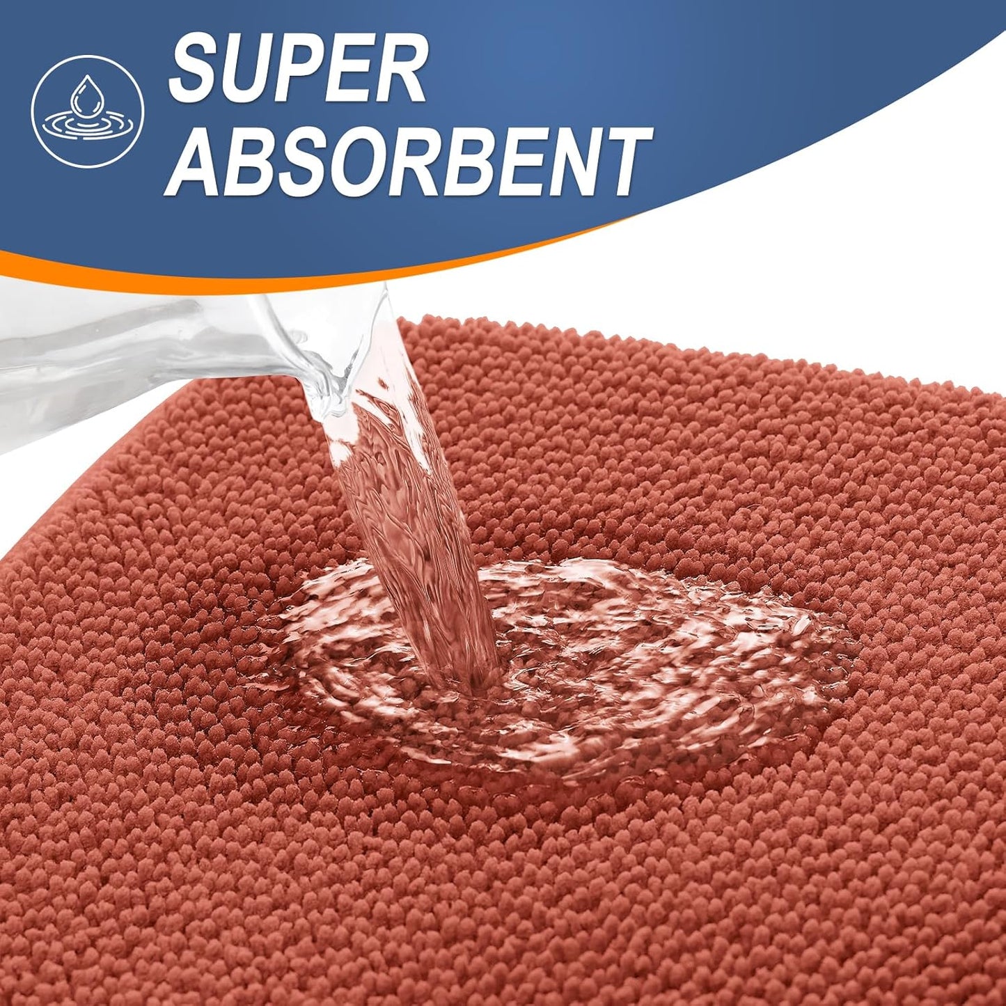 OLANLY Thick Memory Foam Bath Mat Rug 30x20, Extra Soft Absorbent Bathroom Rug, Quick Dry Bath Mats, Non-Slip, Machine Washable Carpet, Tub and Shower, Home Decor Accessories, Rustic Terracotta