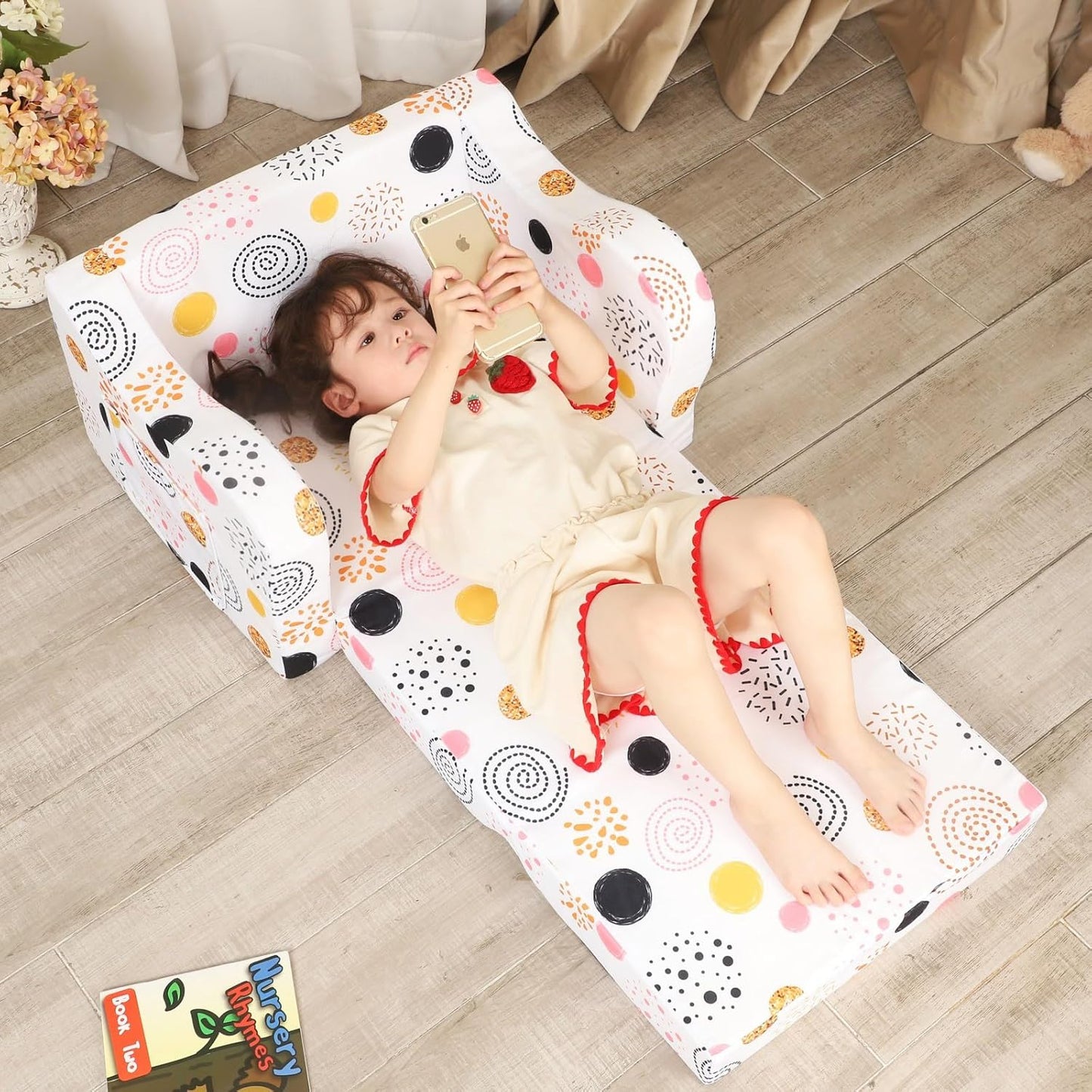 Firework Kids Sofa, 2-in-1 Kids Couch Fold Out, Convertible Sofa to Bed for Girls and Boys