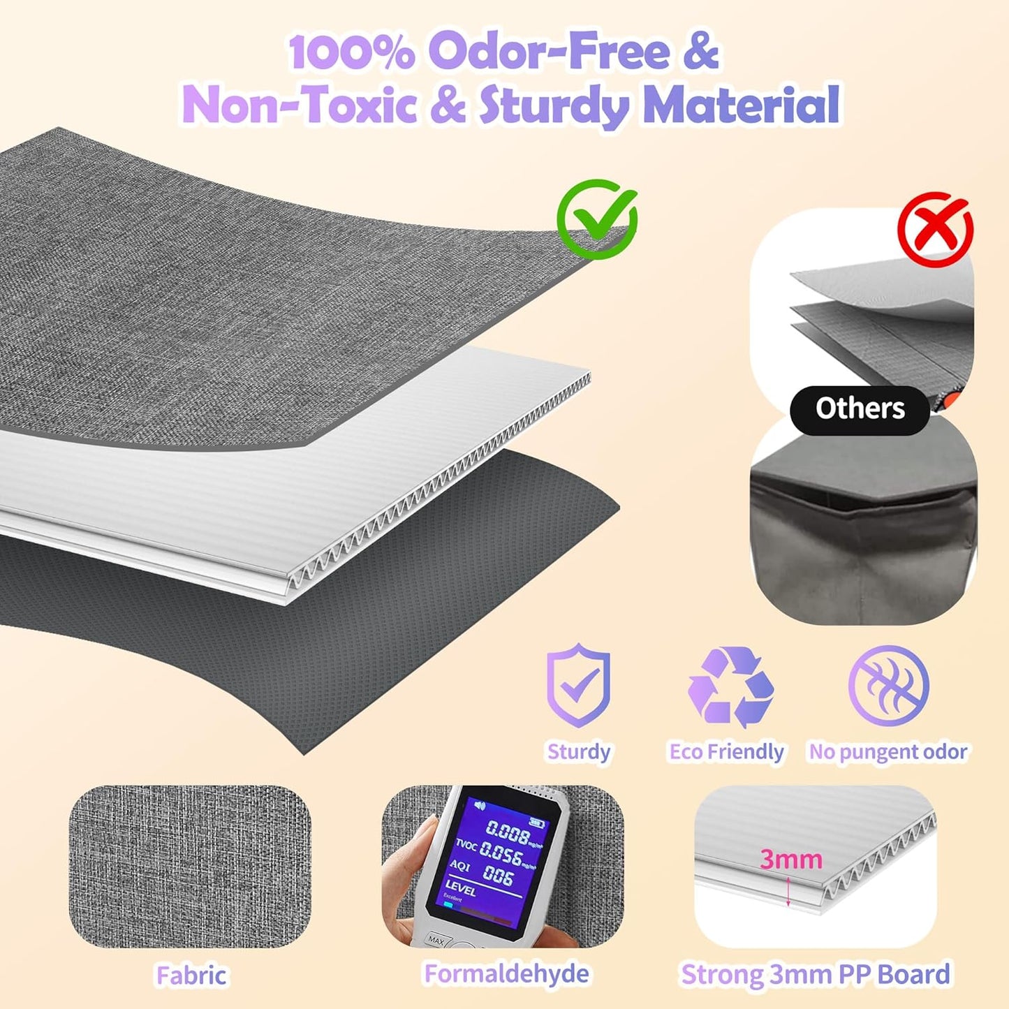 Extra Large Toy Box Chest with Lids, Collapsible Sturdy Kids Toy Storage Organizer Boxes for Boys Girls, 40"x14"x16", Toybox Storage Bins Basket for Living Room, Bedroom, Nursery, Gray