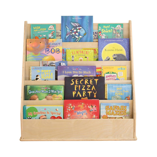 Factory Direct Partners 13132-NT Birch Book Display Stand, 5-Shelf Storage for Kid"s Books and Magazines for Bedroom, Playroom, Daycare, Preschool or Classroom - Natural