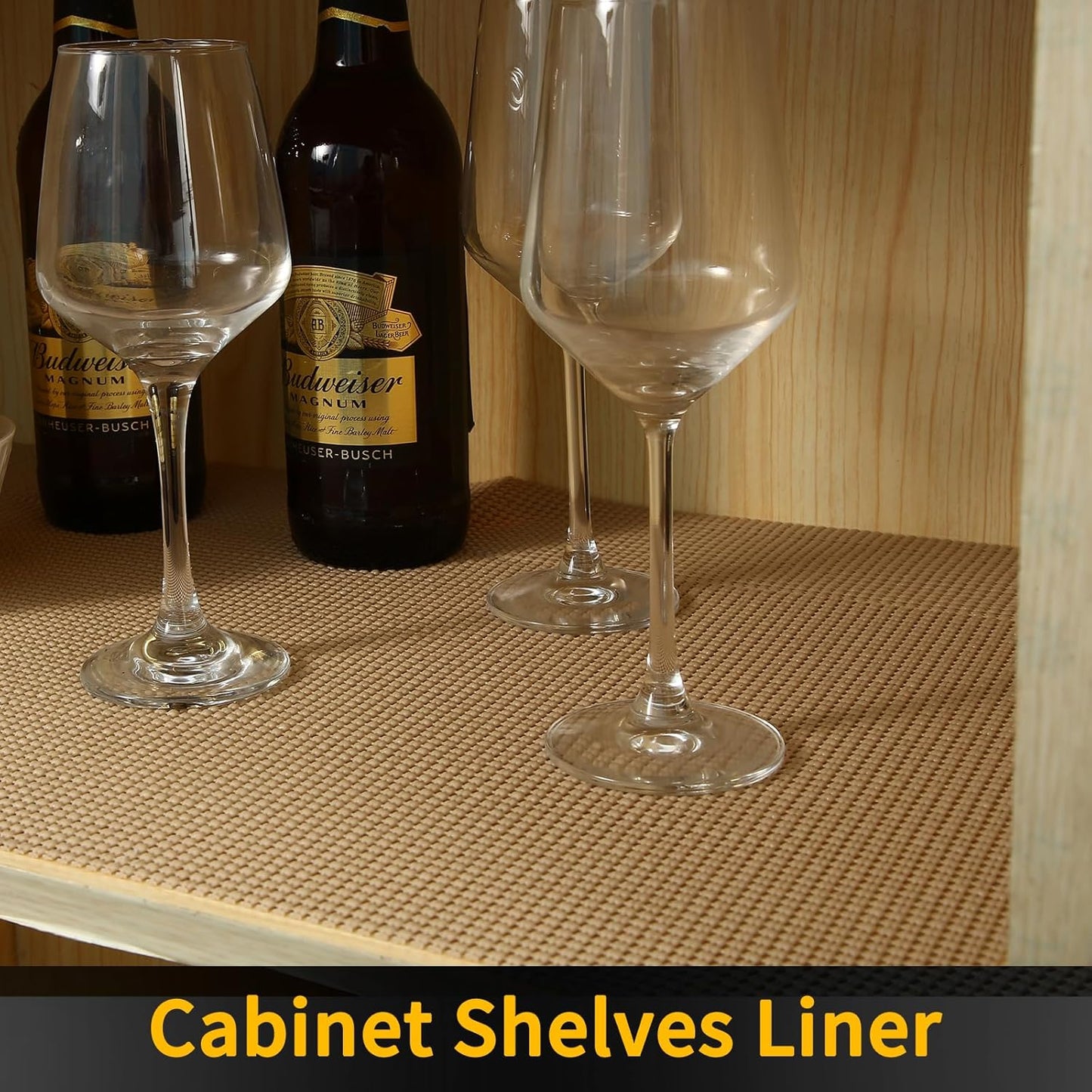 iwtmm Drawer Shelf and Cabinet Liners Non-Adhesive Extra Strong Grip - Keep Items in Place for Kitchen, Bathroom, Office & Wardrobe, Heavy Duty Anti-Slip Liners for Cabinets, Cupboards, Drawers