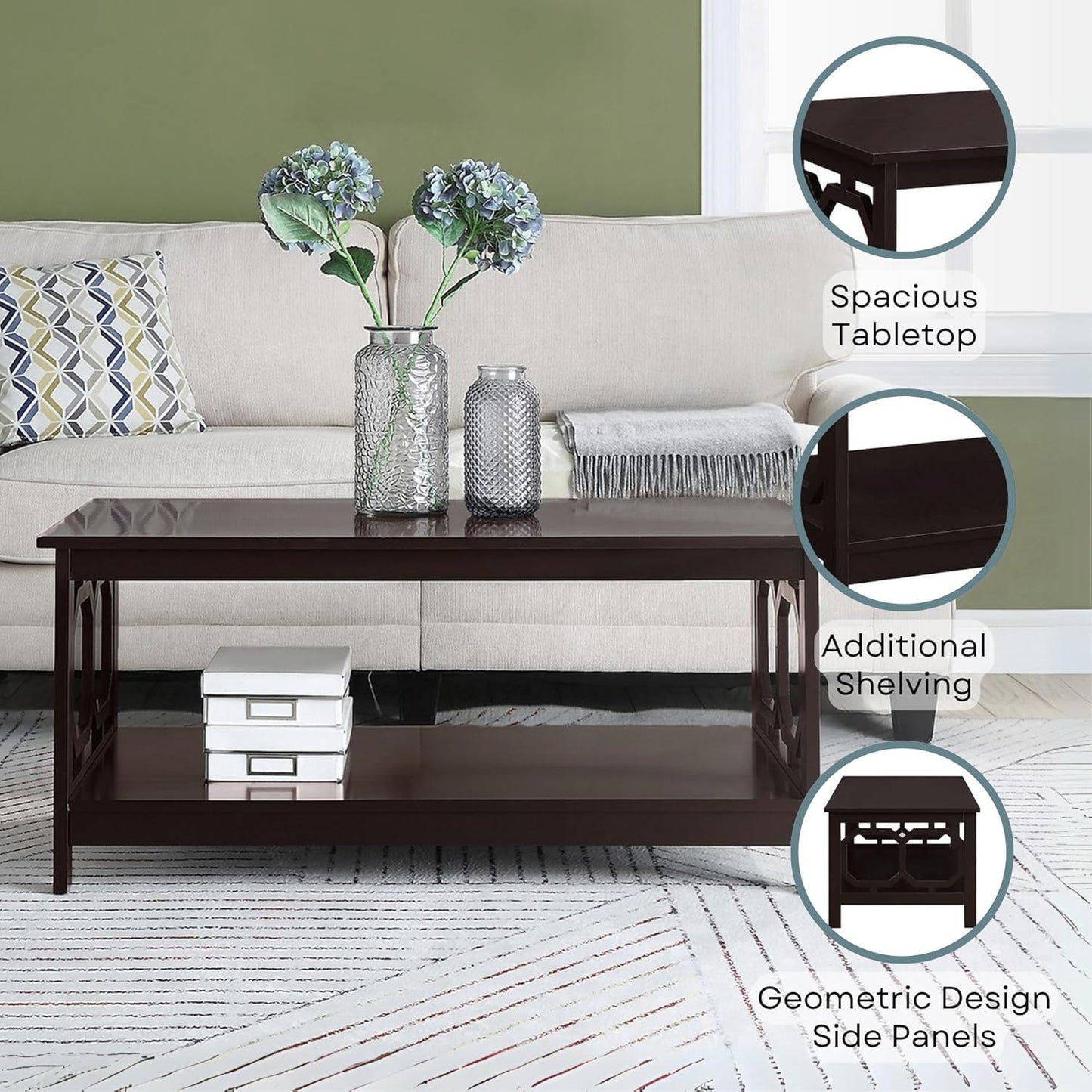 Convenience Concepts Omega Coffee Table, Espresso