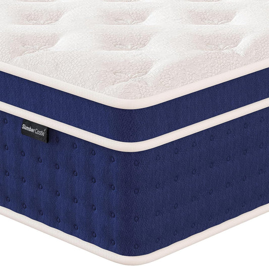 Twin Mattress, 12 Inch Hybrid Mattress in A Box, Gel Memory Foam and Pocket Coils Innerpring Mattresses with Ergonomic Design, Pressure Relief and Support, CertiPUR-US, 39"*75"*12"