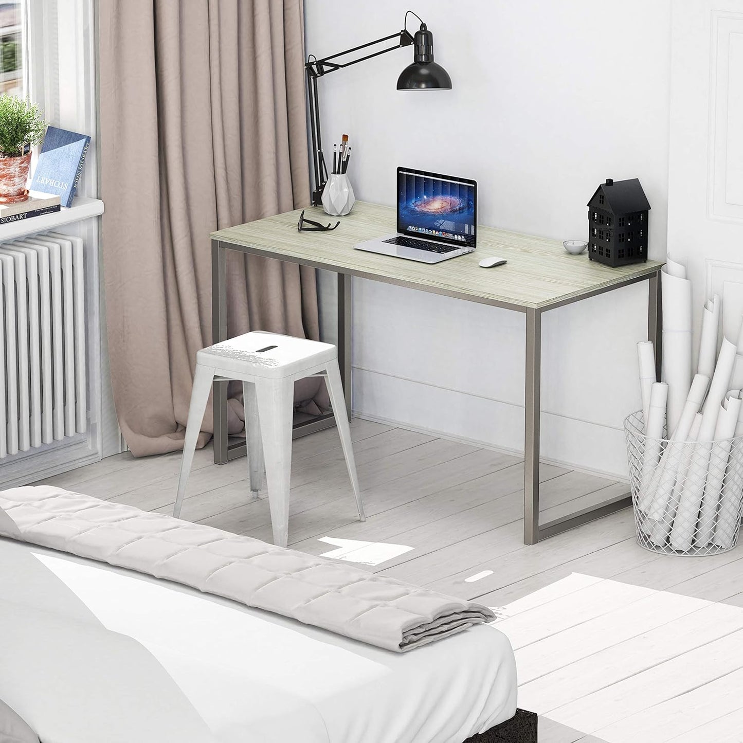 SHW Mission 48-Inch Home Office Computer Desk, Maple