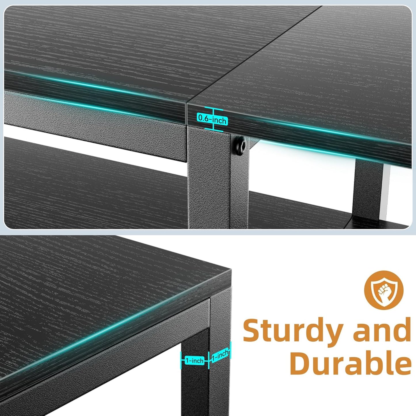 Aquzee 85 inch TV Stand, Entertainment Center for 70 75 80 85" TV, 75.2" Wide Wood Television Console Table for Living Room Bedroom Gaming Room, Black