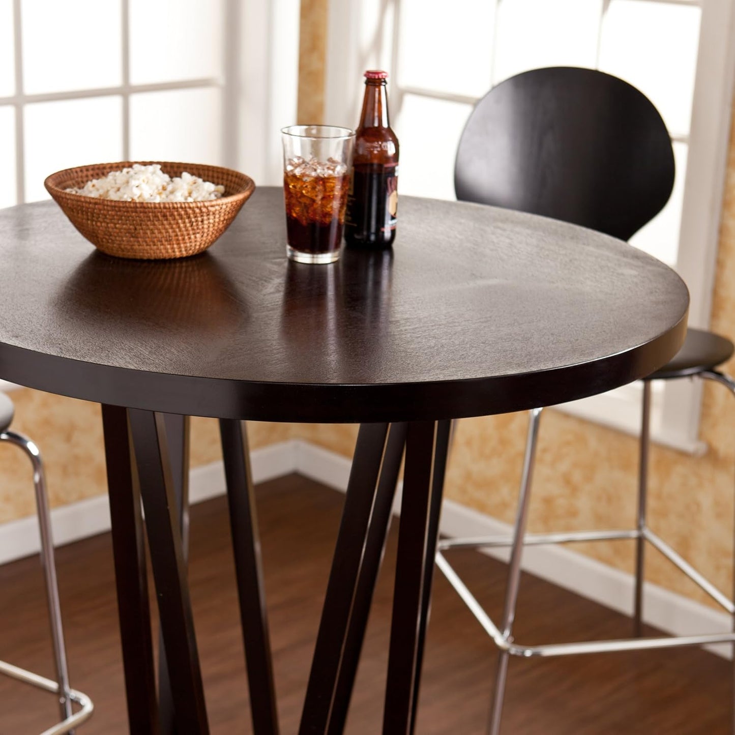 SEI Furniture Devon Contemporary Height Bar Table, Dark Espresso