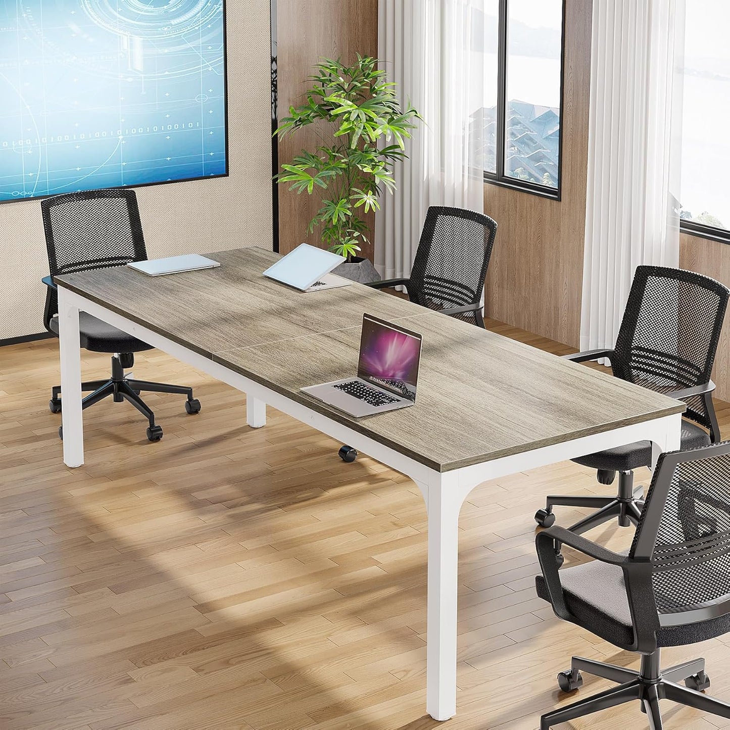 Tribesigns 6.5FT Conference Table, 78.7 Inche Rectangle Meeting Seminar Table, Large Business Tables for 6-8 People (Only Table)