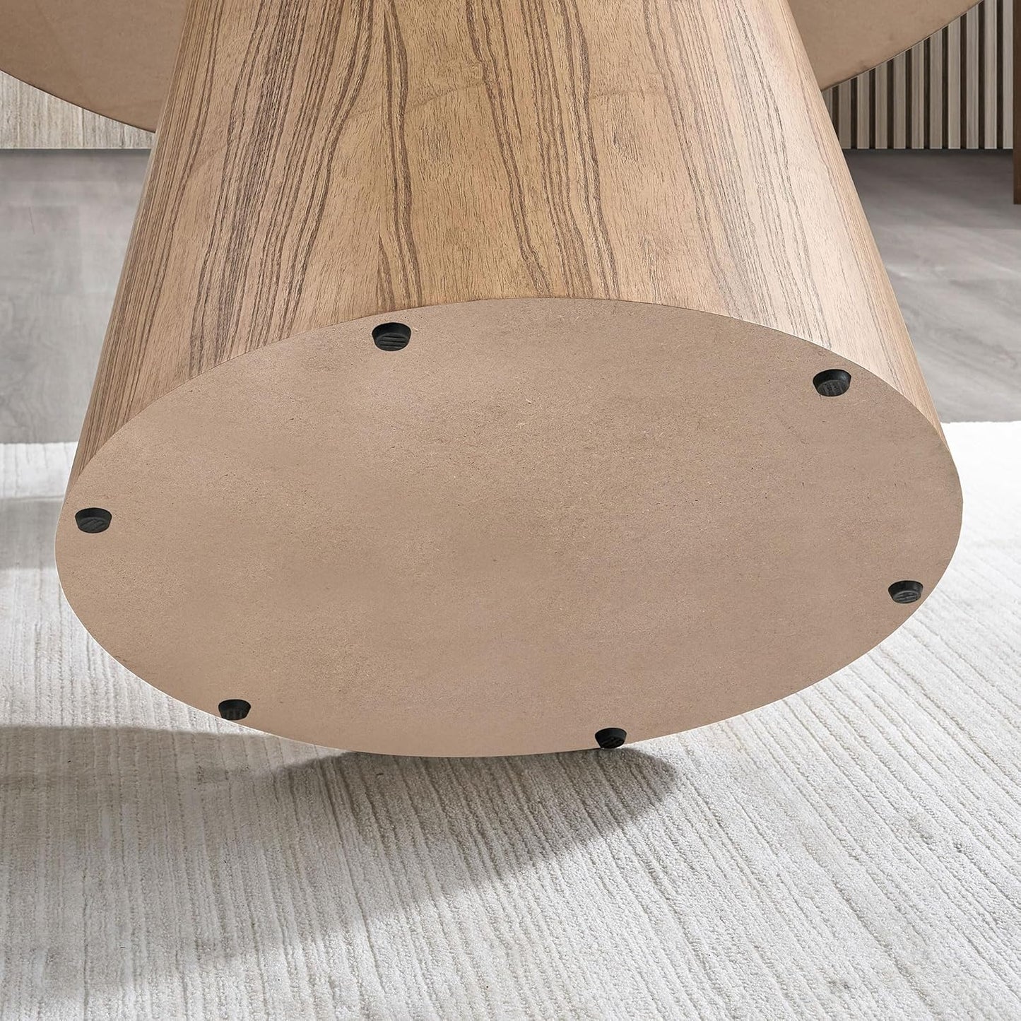 Wooden Kitchen Round Dining Table for 4-6, Round Kitchen Table with Circular Tabletop with Wood Pedestal Base, Rustic Farmhouse Furniture