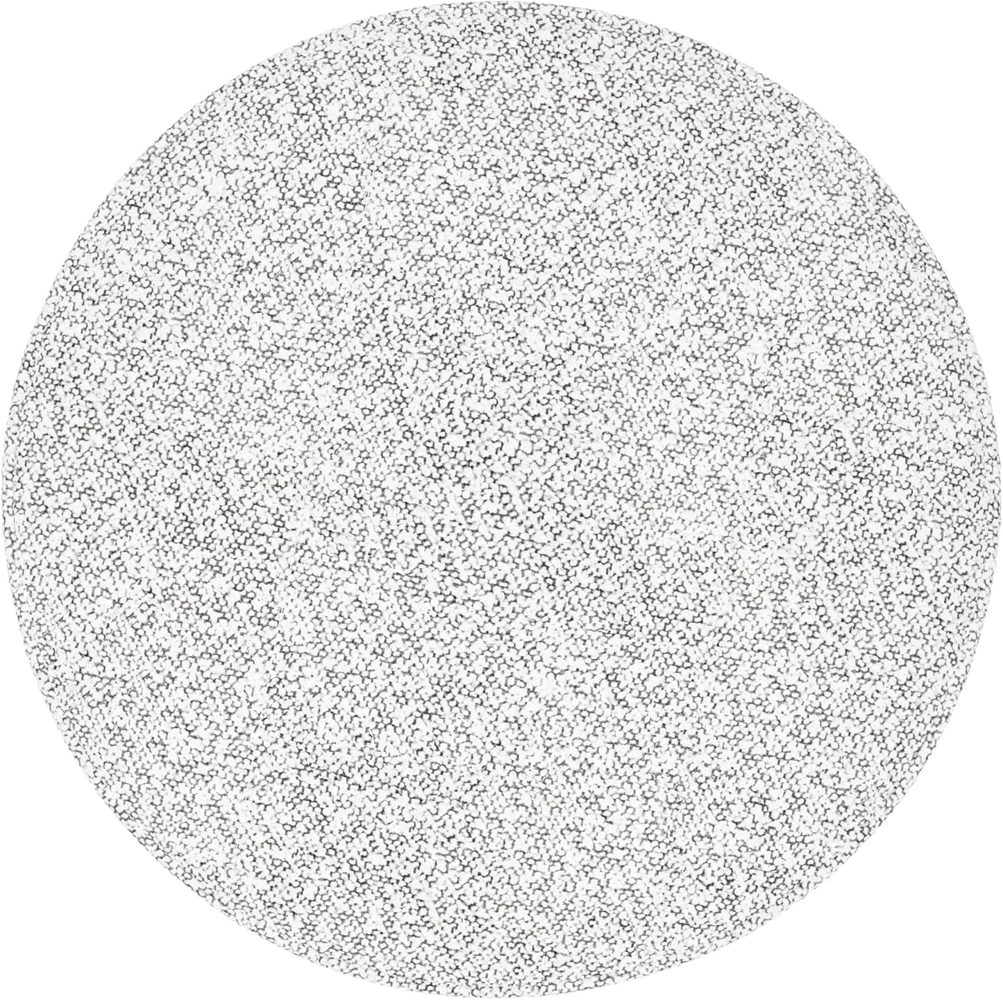 Bouclé Ottoman with Wooden Base – 22” Round Upholstered Footrest, Cream Bouclé with Gray Yarns, Modern Accent Stool for Living Room & Bedroom