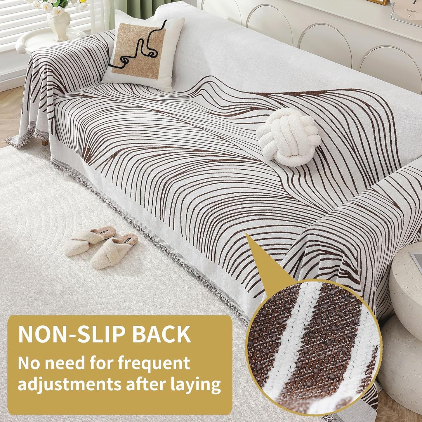 Non Slip Sofa Covers Couch Covers for 3 Cushion Couch Sofa Pet Friendly Washable Couch Covers for Sofa, Soft Thick Sectional Couch Covers L Shape Furniture Protector for Kids, Dogs 71" X134"