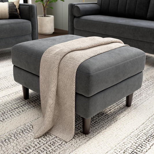 Bush Home Storage Ottoman with Tray, Living Room Furniture, Max Collection, Iron Gray Chenille Fabric