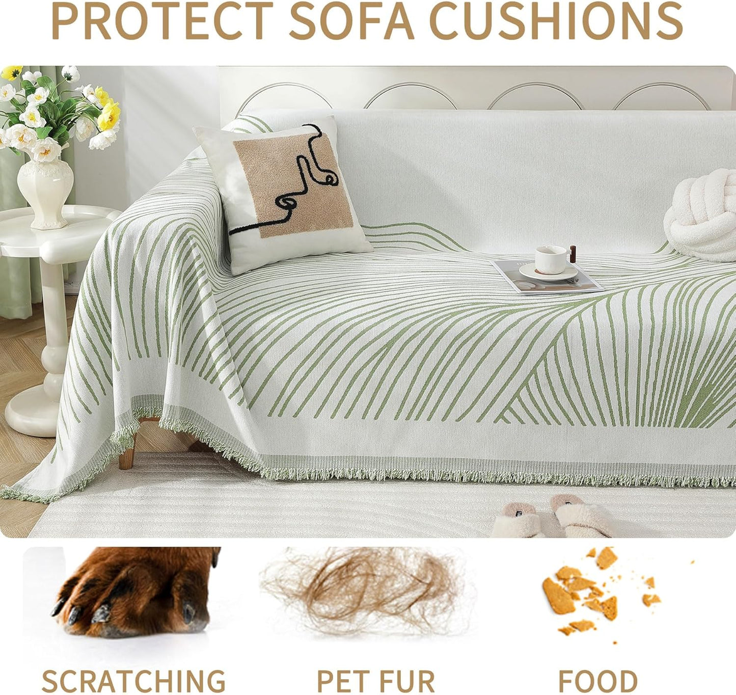 Non Slip Sofa Covers Couch Covers for 3 Cushion Couch Sofa Pet Friendly Washable Couch Covers for Sofa, Soft Thick Sectional Couch Covers L Shape Furniture Protector for Kids, Dogs 71" X102"