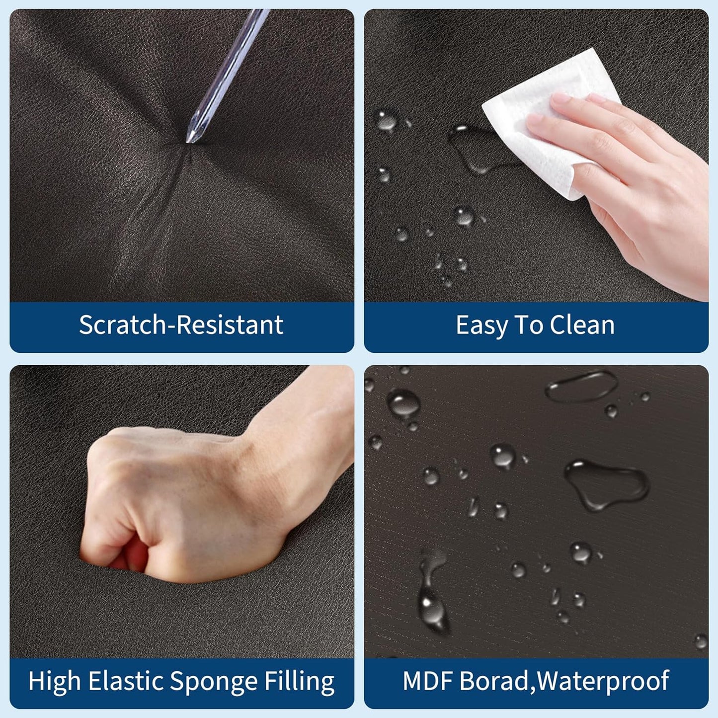 IDEALHOUSE Dining Table Set for 4 w/Footrest & Corner Protector, 5-Piece Kitchen Table Set with Counter Height Table & 4 Upholstered Bar Stools, for Kitchen Room, Apartment, Pub, Retro Black