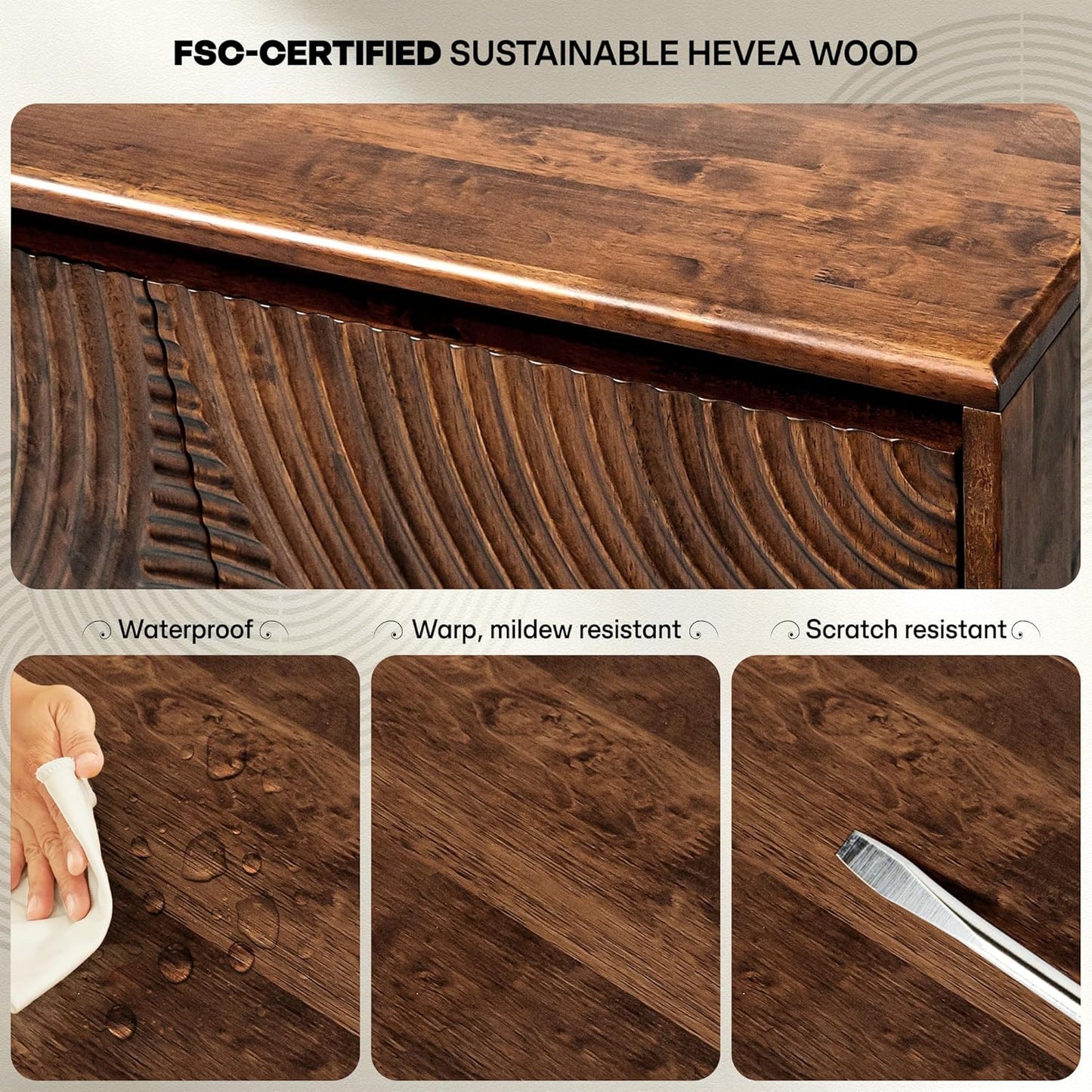 Acacia Harmony TV Stand for TVs up to 75+ Inch Entertainment Center with Storage Shelves and Cable Management, Modern Farmhouse TV Media Console Table Wood TV Stands for Living Room Bedroom, Walnut