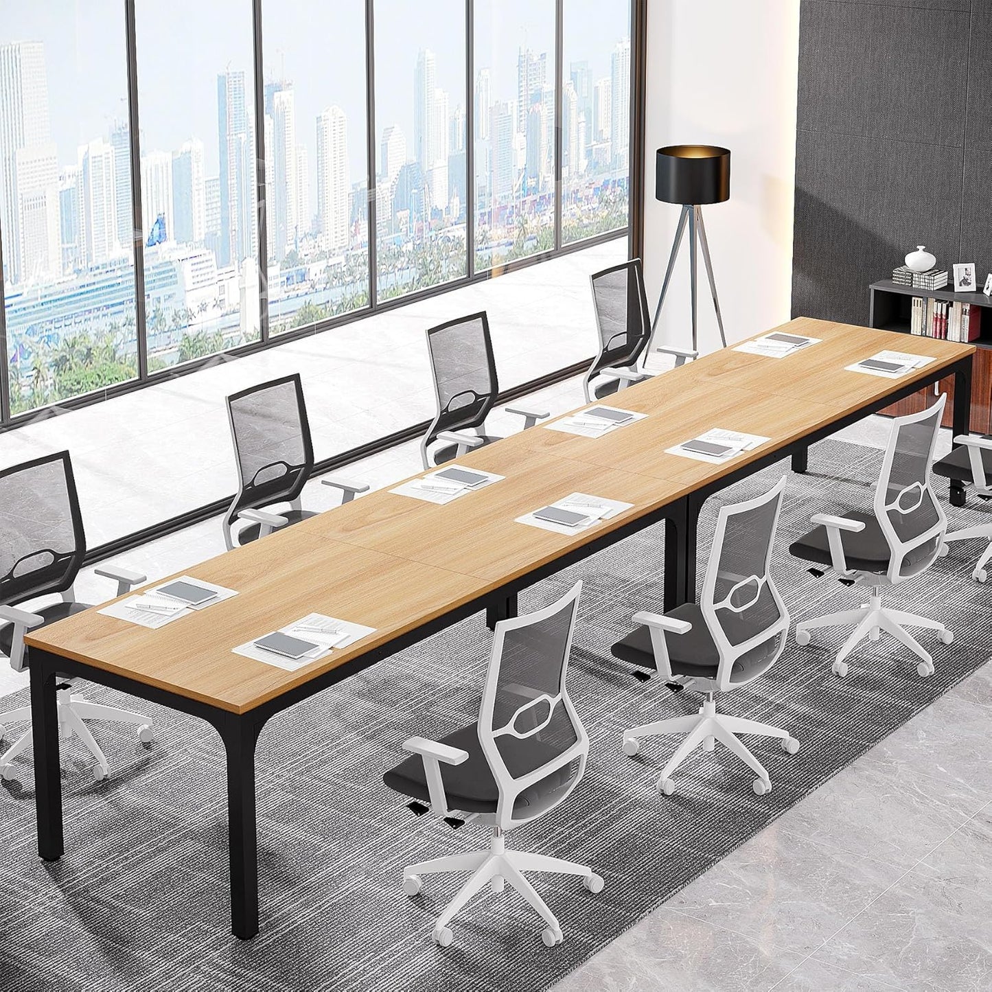 Tribesigns 6.5FT Conference Table, 78.7 Inche Rectangle Meeting Seminar Table, Large Business Tables for 6-8 People (Only Table)