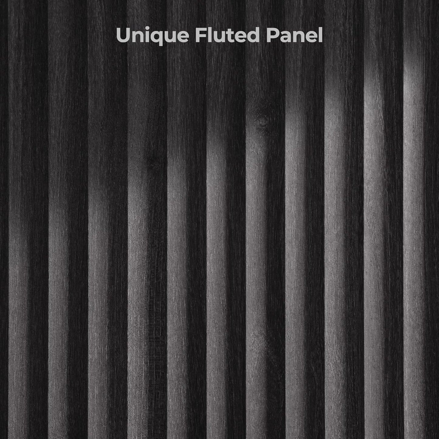 SICOTAS Round Coffee Table for Living Room, Mid Century Modern Fluted Center Coffee Table with Storage, 32" Circle Accent Tea Dining Table for Apartment, Dark Grey Alder