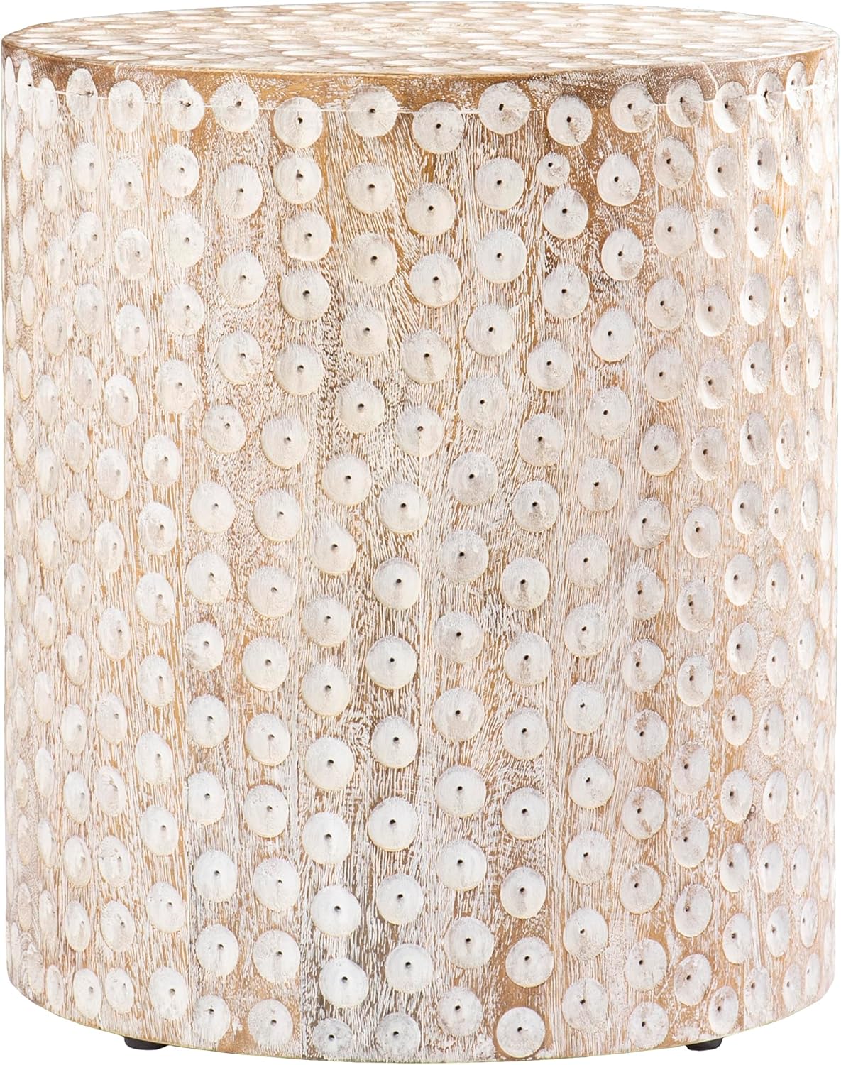 SEI Furniture Campti Round Accent Table, White