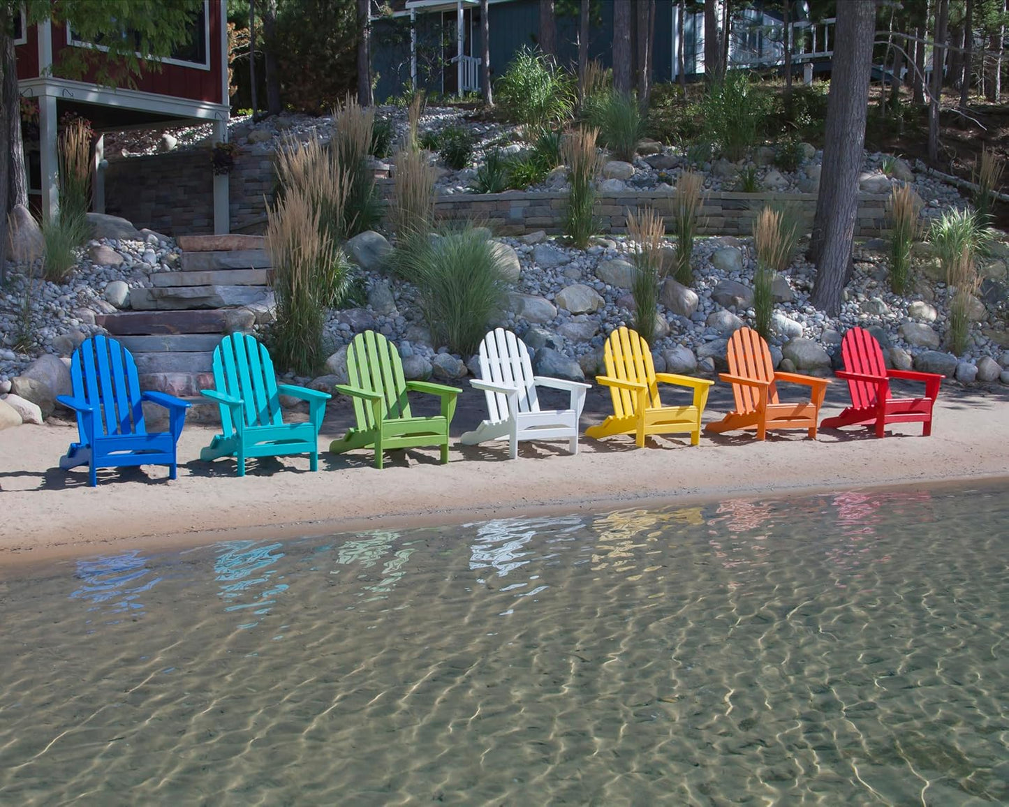 POLYWOOD AD5030LI Classic Folding Adirondack Chair, 29W x 35D x 34H, Lime