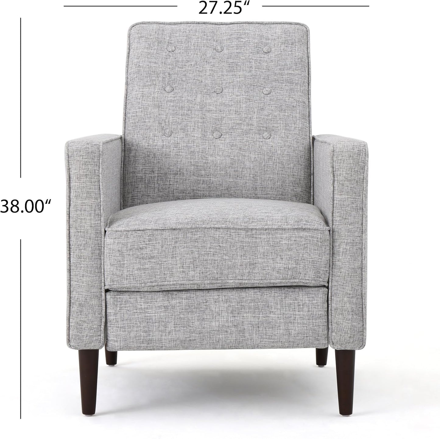 Christopher Knight Home Mervynn Mid-Century Modern Fabric Recliners, 2-Pcs Set, Light Grey Tweed