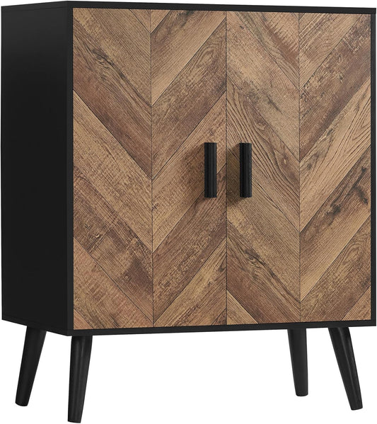 Storage Cabinet with Adjustable Shelf & Doors, Sideboard Buffet Cabinet with Storage, for Dining Room, Living Room, Entryway, Black