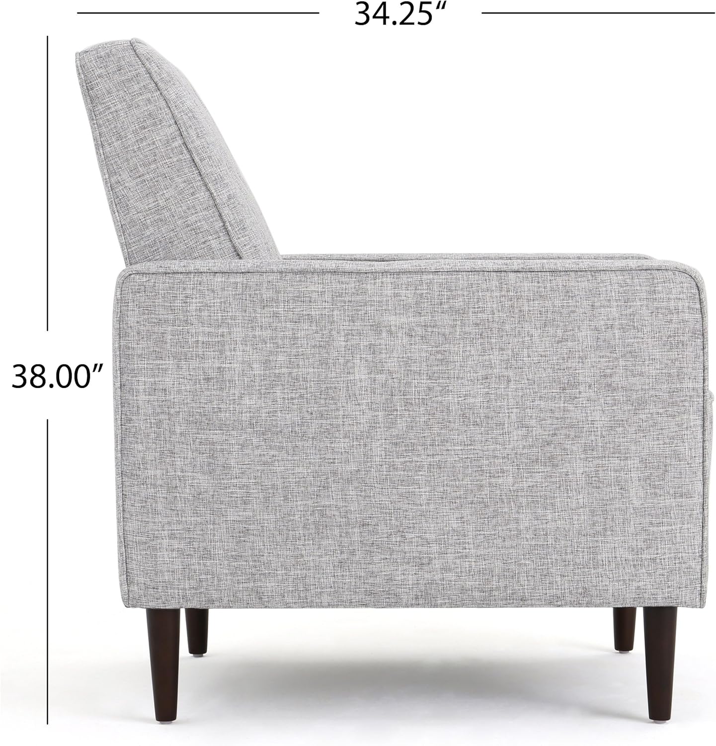 Christopher Knight Home Mervynn Mid-Century Modern Fabric Recliners, 2-Pcs Set, Light Grey Tweed