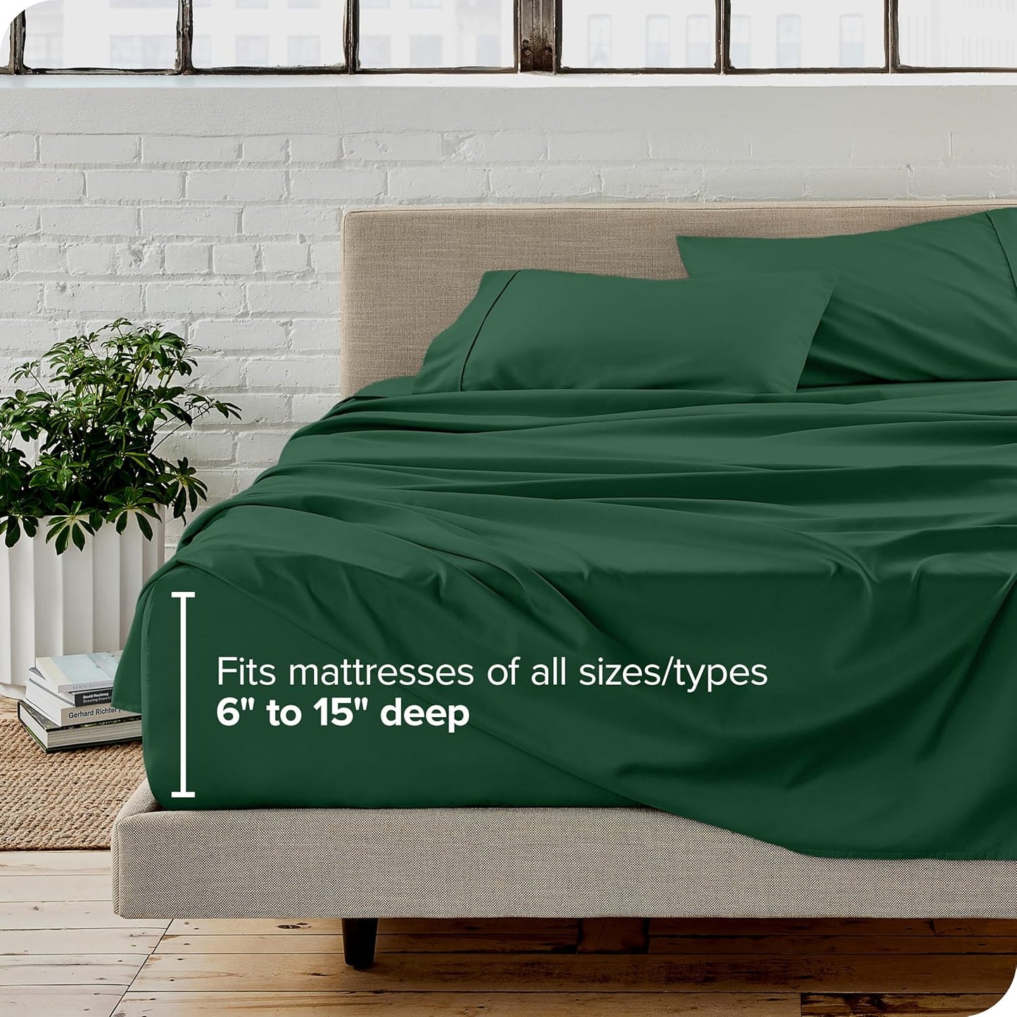 Bare Home Twin Sheet Set - 1800 Ultra-Soft Microfiber Twin Bed Sheets - Double Brushed - Deep Pockets - Easy Fit - Extra Soft - 3 Piece Set - Bedding Sheets & Pillowcases (Twin, Forest Green)