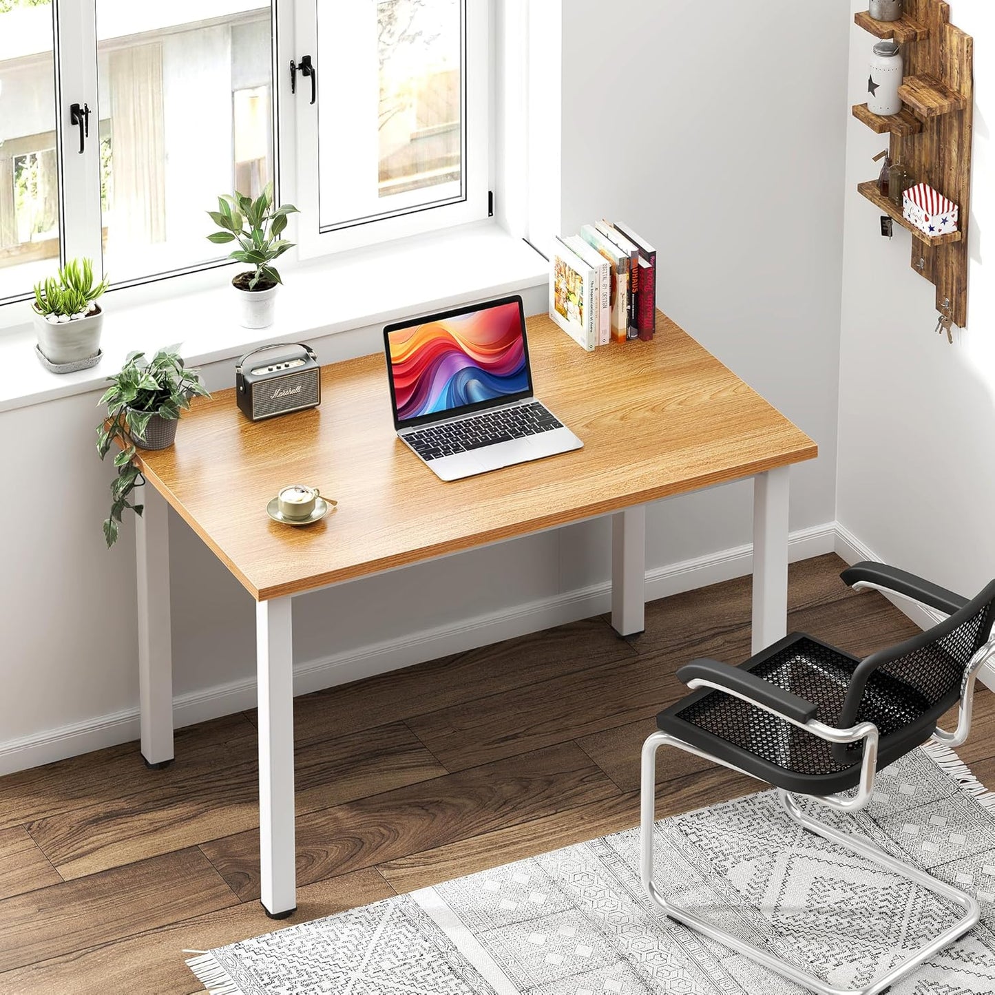 Need Computer Desk - 31.5 Inch Office Writing Work Study Kids Student Teacher Home Bedroom Table for Small Space, Teak
