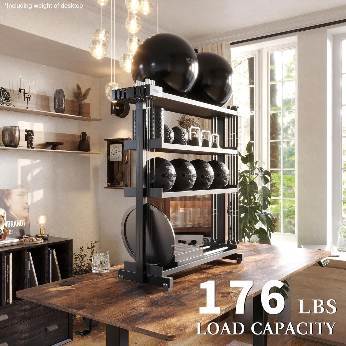 Monomi Electric Standing Desk, 63 x 28 inches Height Adjustable Ergonomic Home Office Sit Stand Up Desk with Memory Preset Controller (Rustic Brown Top/Black Frame)