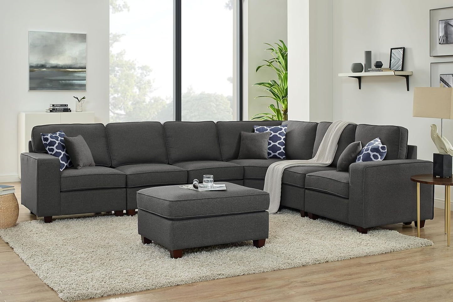 Devion Furniture Maison Sectional Modular Sofa with Ottoman for Living Room, Apartment, Bedroom, Office, Dorm