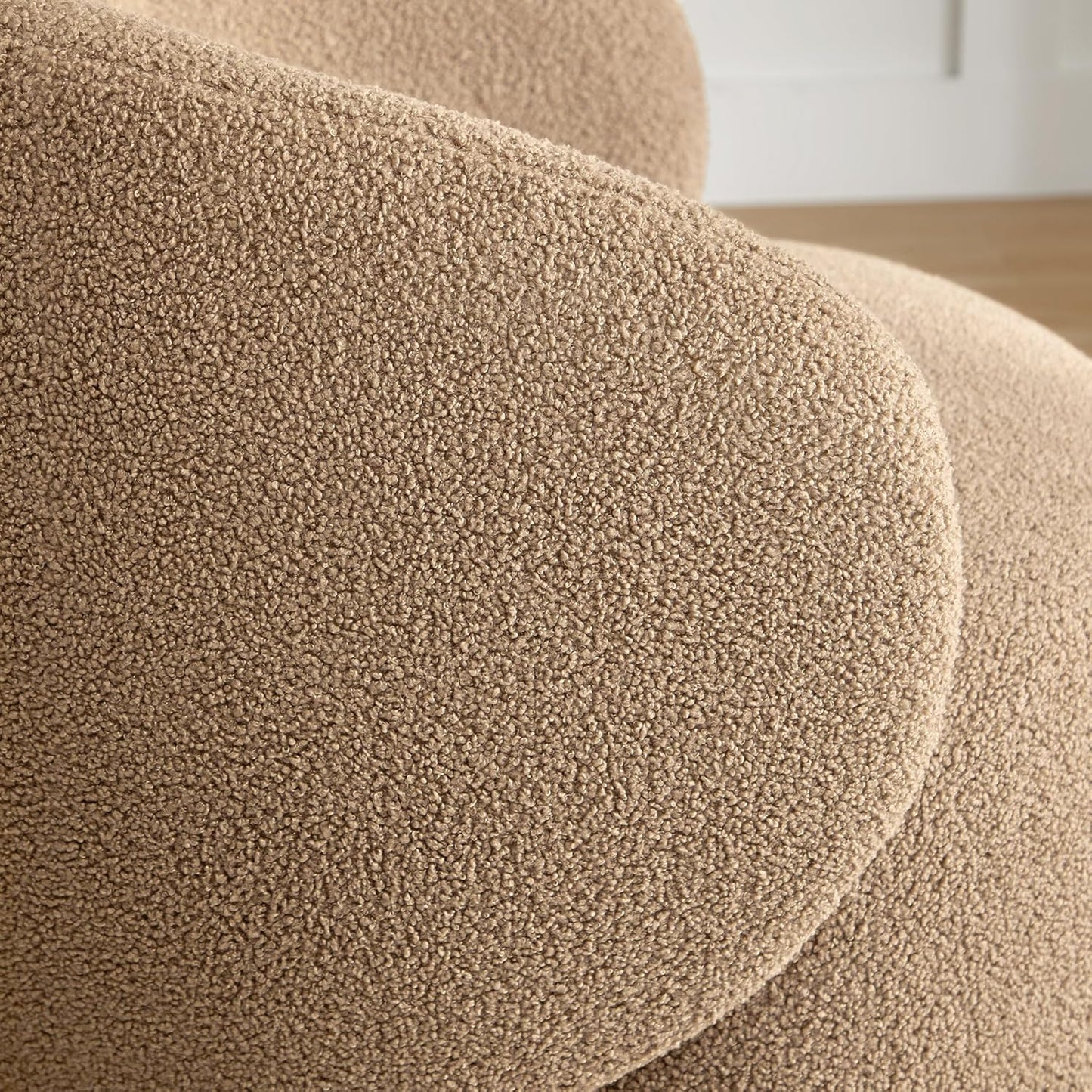 Swivel Accent Chair Round Barrel Armchair Upholstered Performance Fabric for Living Room Bedroom Waitingroom,1 Box,Sand