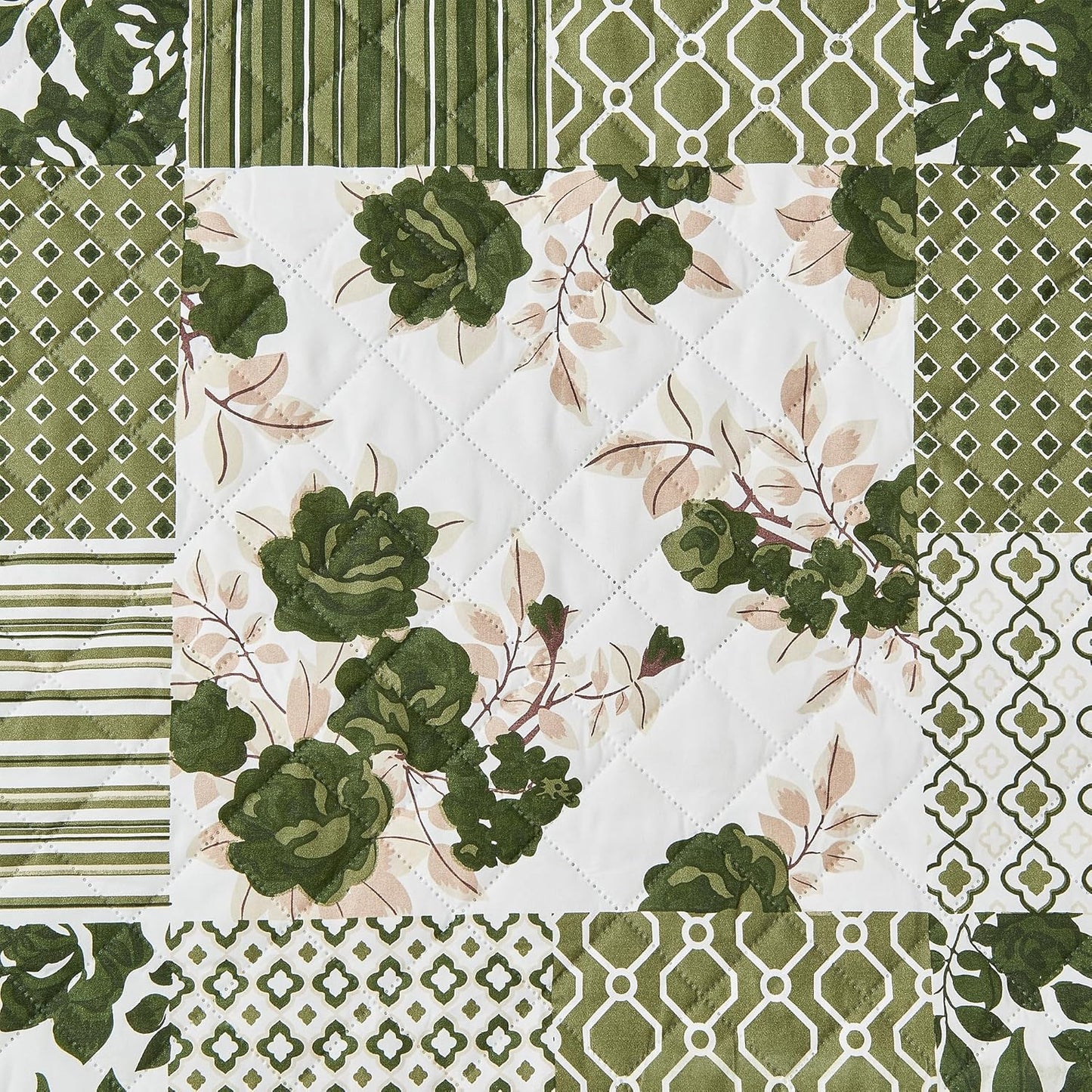 Great Bay Home Reversible Patchwork Chair Cover - Washable Slipcover Furniture Protector with Elastic Straps - Chair Cover for Dogs, Kids, and Pets - Box-Stitched Detail (Chair, Olive/Brown)