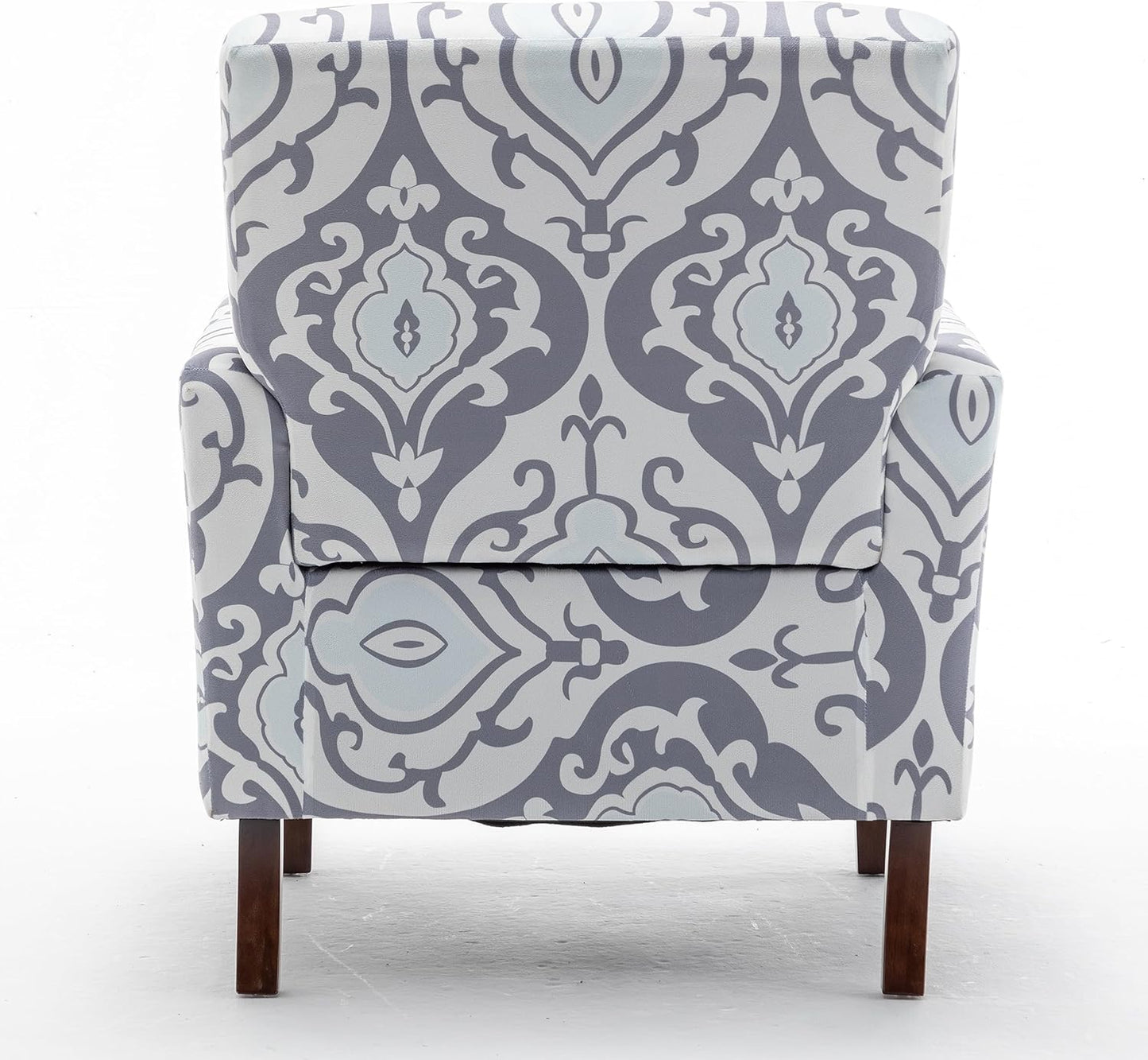 Container Furniture Direct Contemporary Accent Arm Chair with Birch Wood Frame and Velvet Upholstery, Armchair for Office and Living Room Decor, Removable Cushions, 05 Printed Fabric