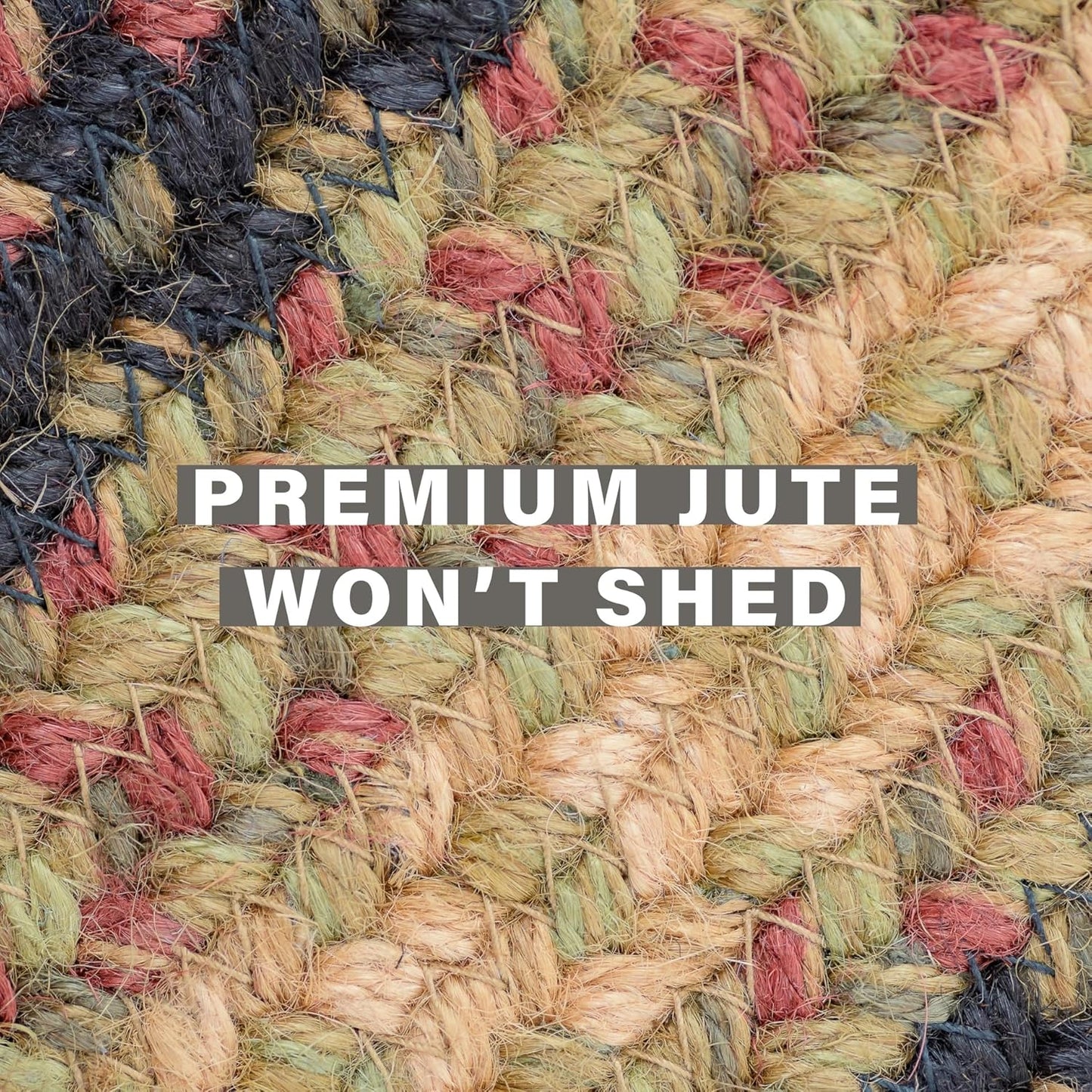 Highland Multicolor Small Braided Rug, 27x45 Rectangle - Handmade with Jute, Warm Country and Cabin Decor, Perfect for Bathrooms and Entryways - Durable and Easy to Clean