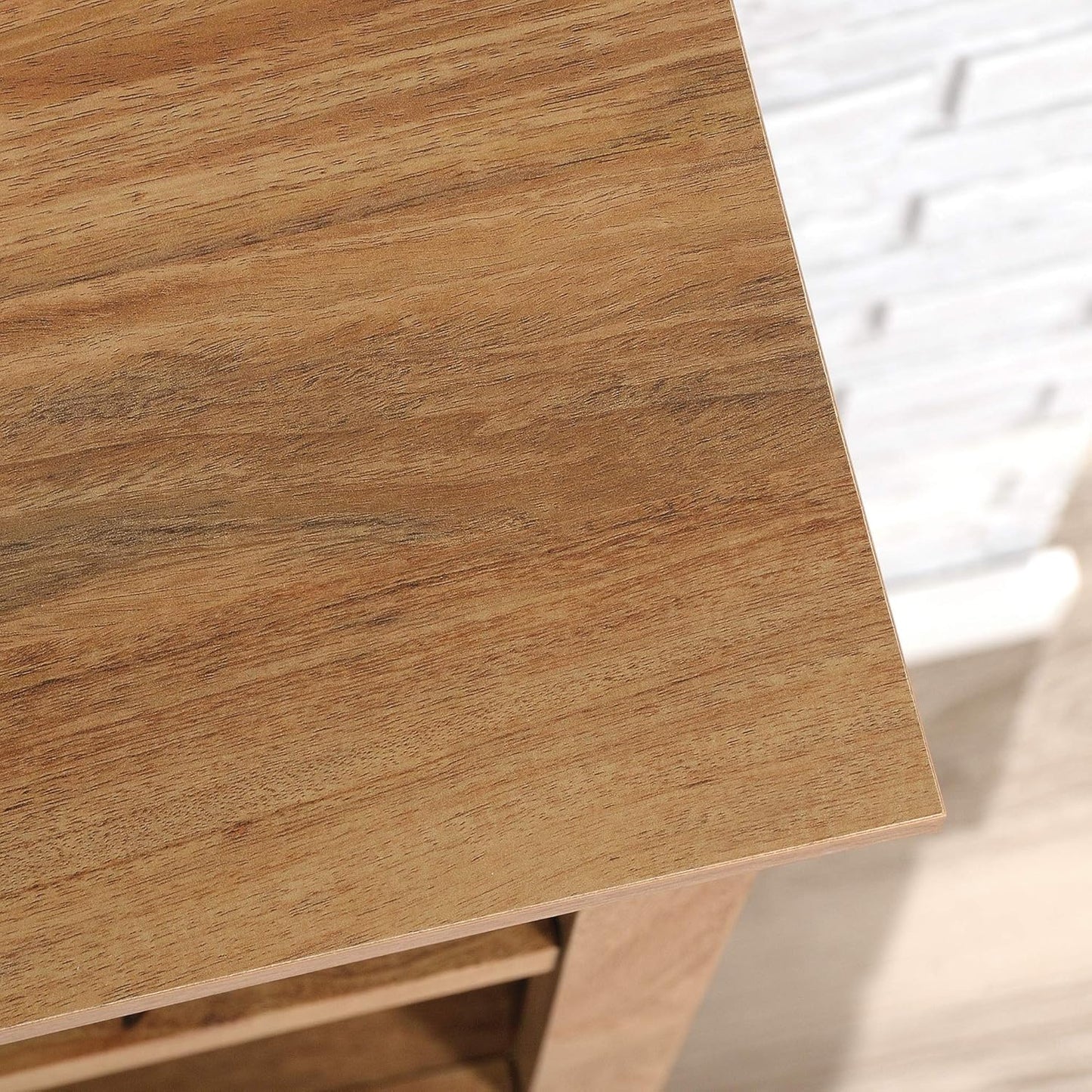 Sauder Miscellaneous Storage Transitional 3-Shelf 2-Door Bookcase/ Book shelf, Sindoori Mango finish