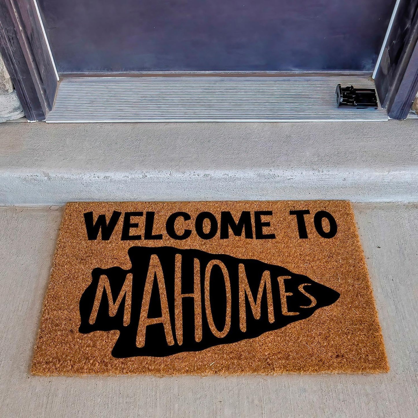 Funny Coir Doormat Welcome to Front Door Entryway Outdoor with Heavy Duty Porch Natural Coconut Brown House Warming Novelty Gift 23.7x15.7 Inch