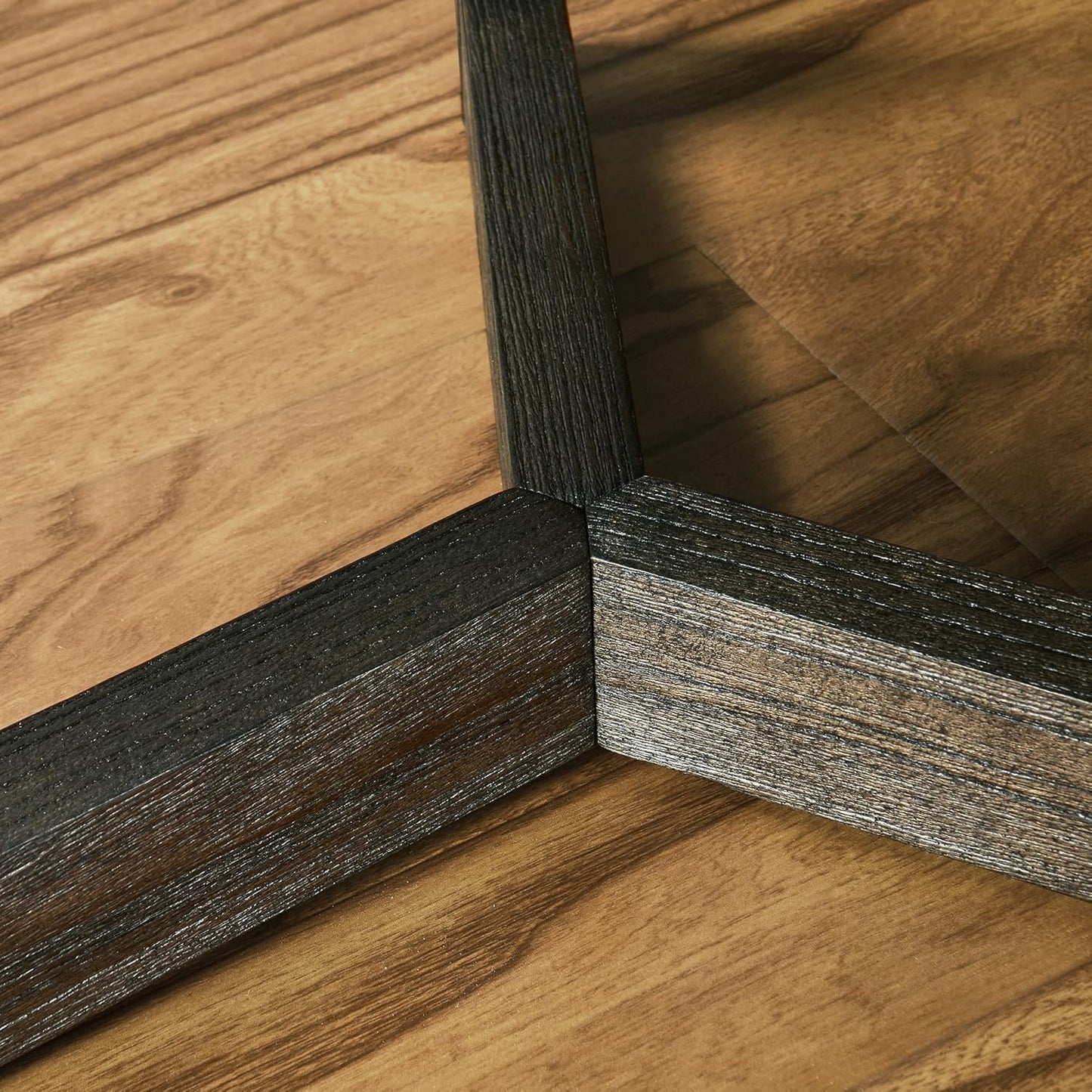 Small Round End Table, Rustic Side Table with Storage shelf, Classic Circular Solid Wood Beside Table, 2-tier Telephone Table, Easy Assembly for Living Room 24”H x 19.3”D Brushed Black BZ3338BK