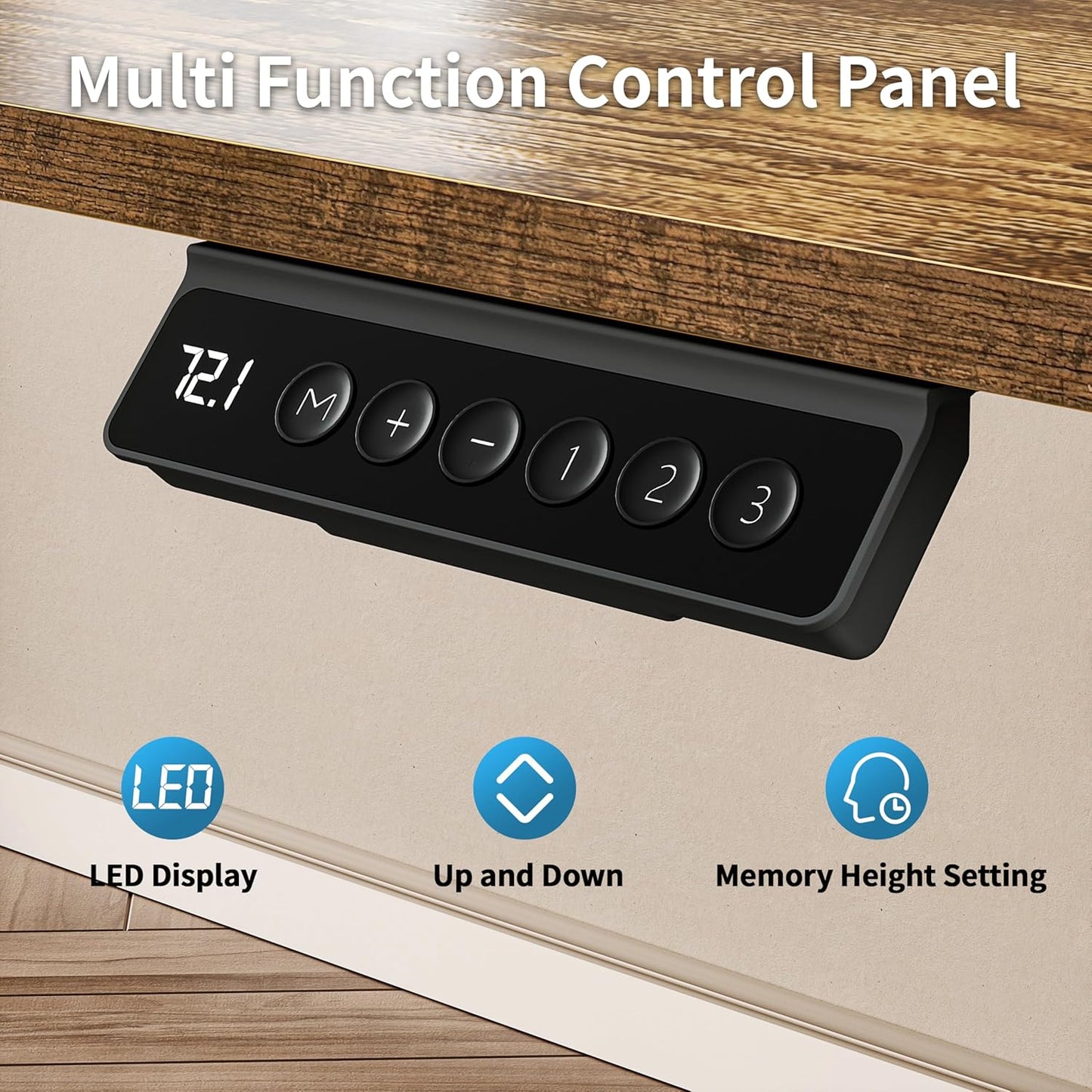 BIZUM 40x24 Inch Electric Standing Desk with Memory Presets, Quiet Motor Height Adjustable Stand Up Desk for Home Office & Gaming, Ergonomic Sit Stand Workstation, Rustic Brown