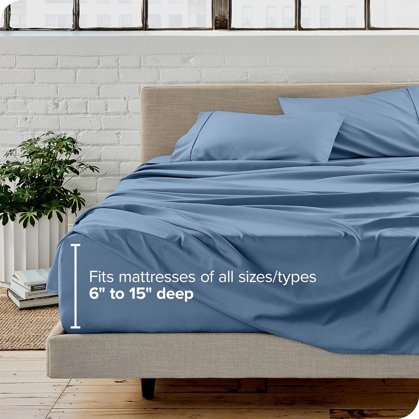 Bare Home Full Sheet Set - Luxury 1800 Ultra-Soft Microfiber Full Bed Sheets - Double Brushed - Deep Pockets - Easy Fit - 4 Piece Set - Bedding Sheets & Pillowcases (Full, Coronet Blue)